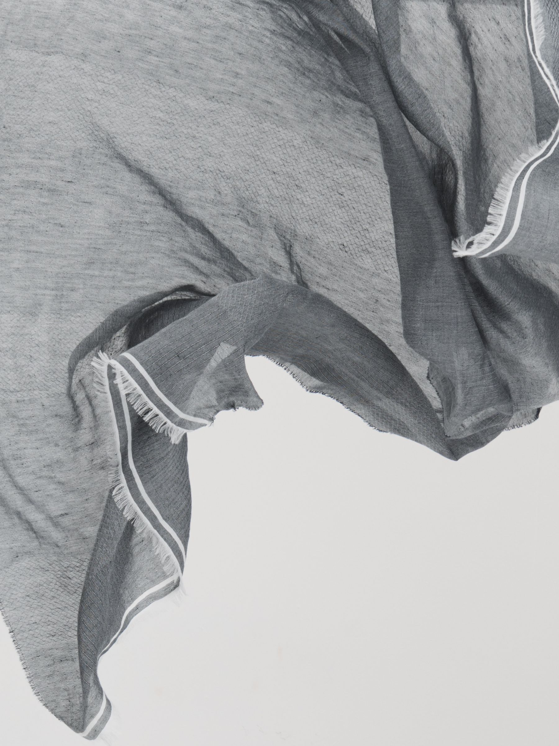 Modal Blend Yarn Dyed Scarf in Blue - Image 6 of 6