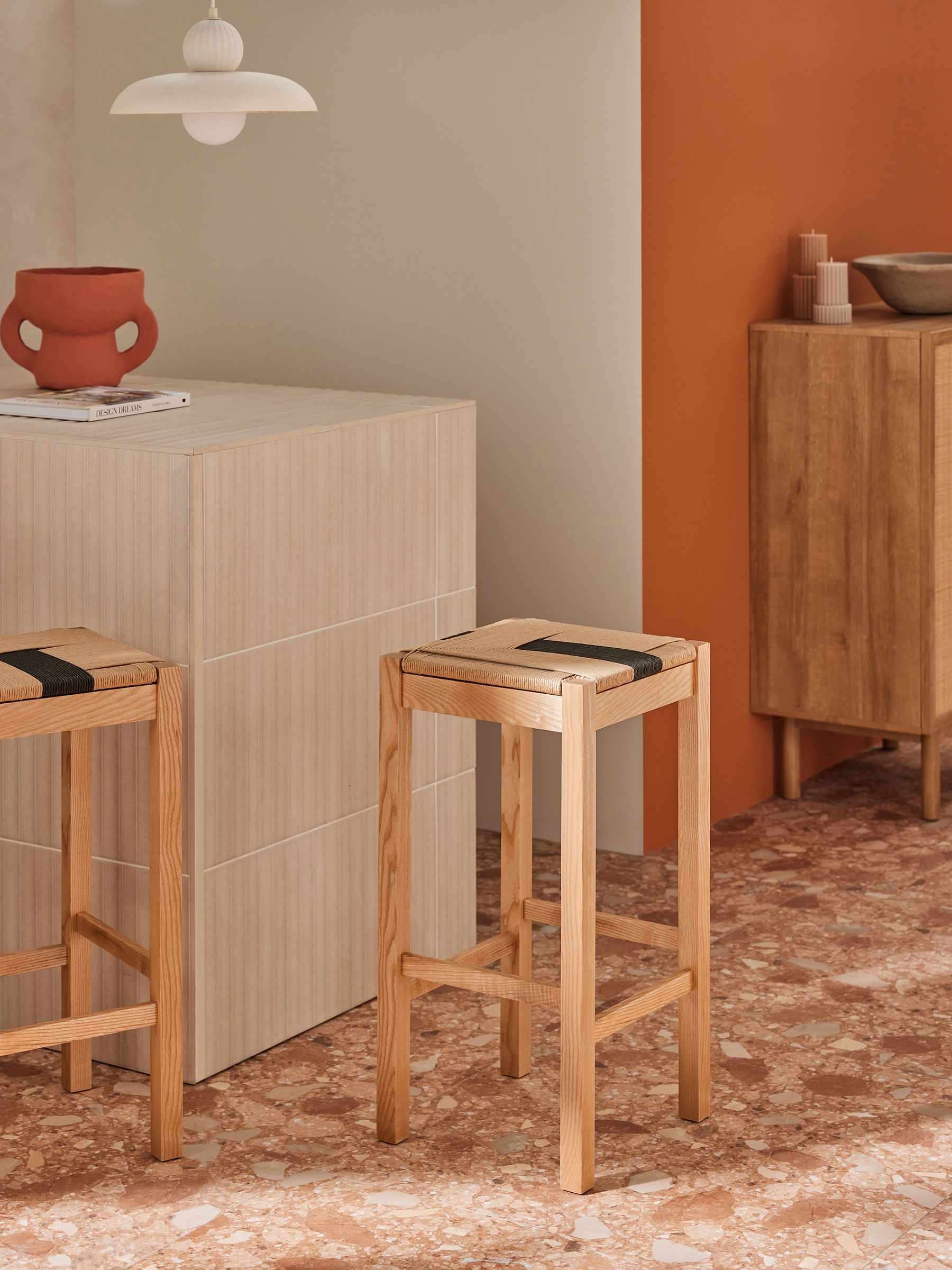 Eden Woven Bar Stool in Solid Ash Made