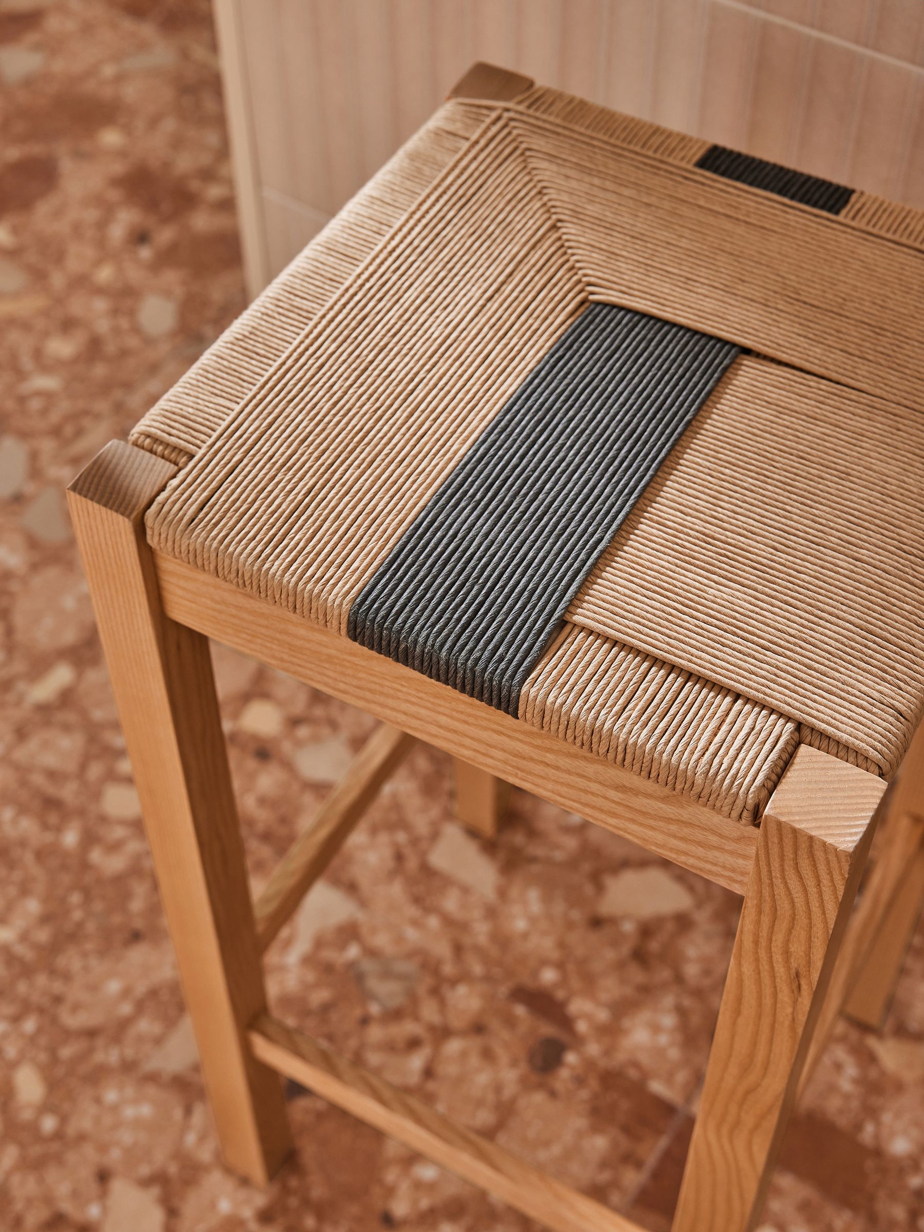Eden Woven Bar Stool in Solid Ash - Image 3 of 3