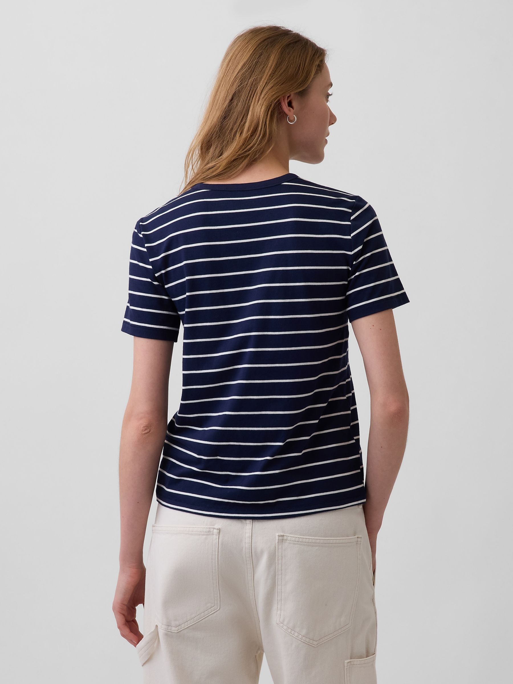 Navy Stripe VintageSoft Short Sleeve T-Shirt - Image 2 of 4