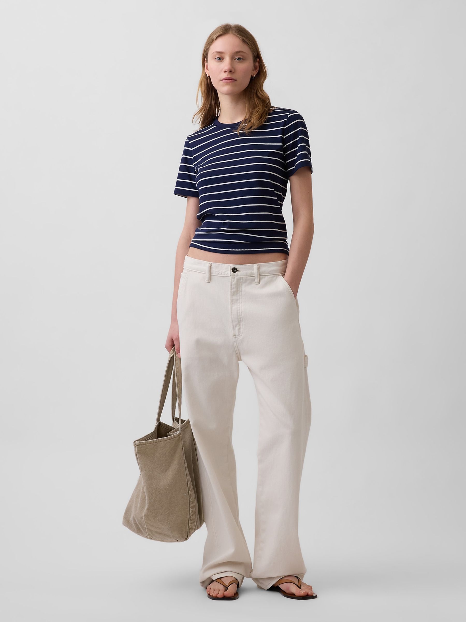 Navy Stripe VintageSoft Short Sleeve T-Shirt - Image 3 of 4