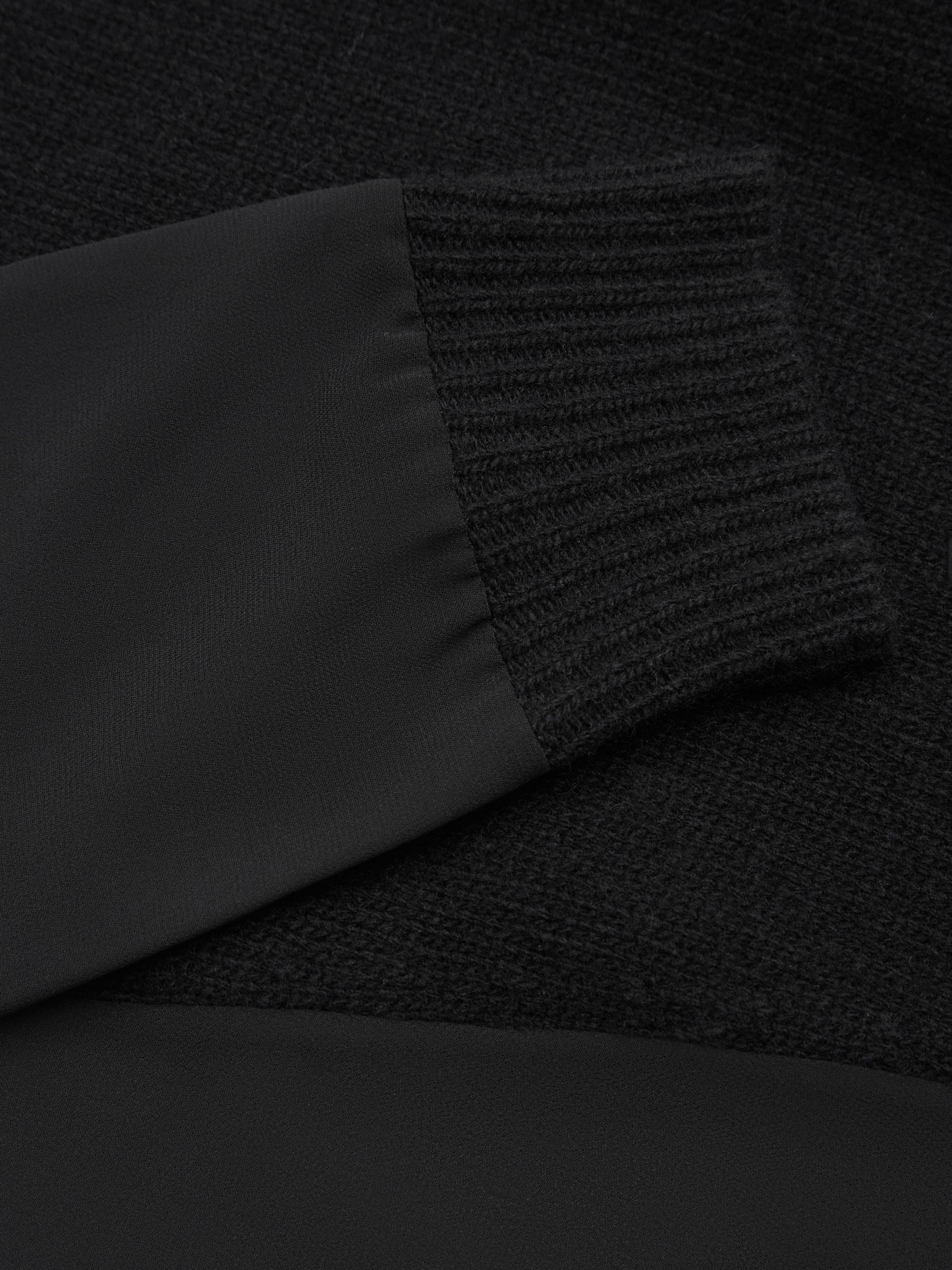 Hybrid Knit and Sheer V-Neck Jumper in Black - Image 6 of 6