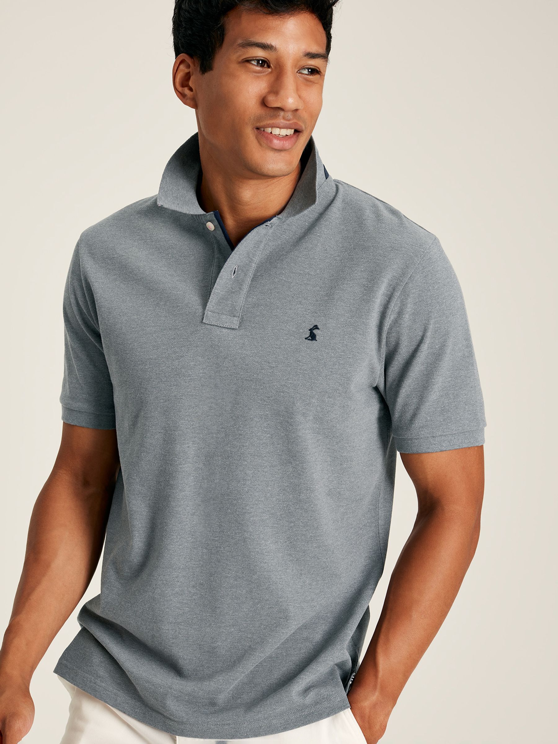 Woody Grey Cotton Polo Shirt - Image 1 of 6