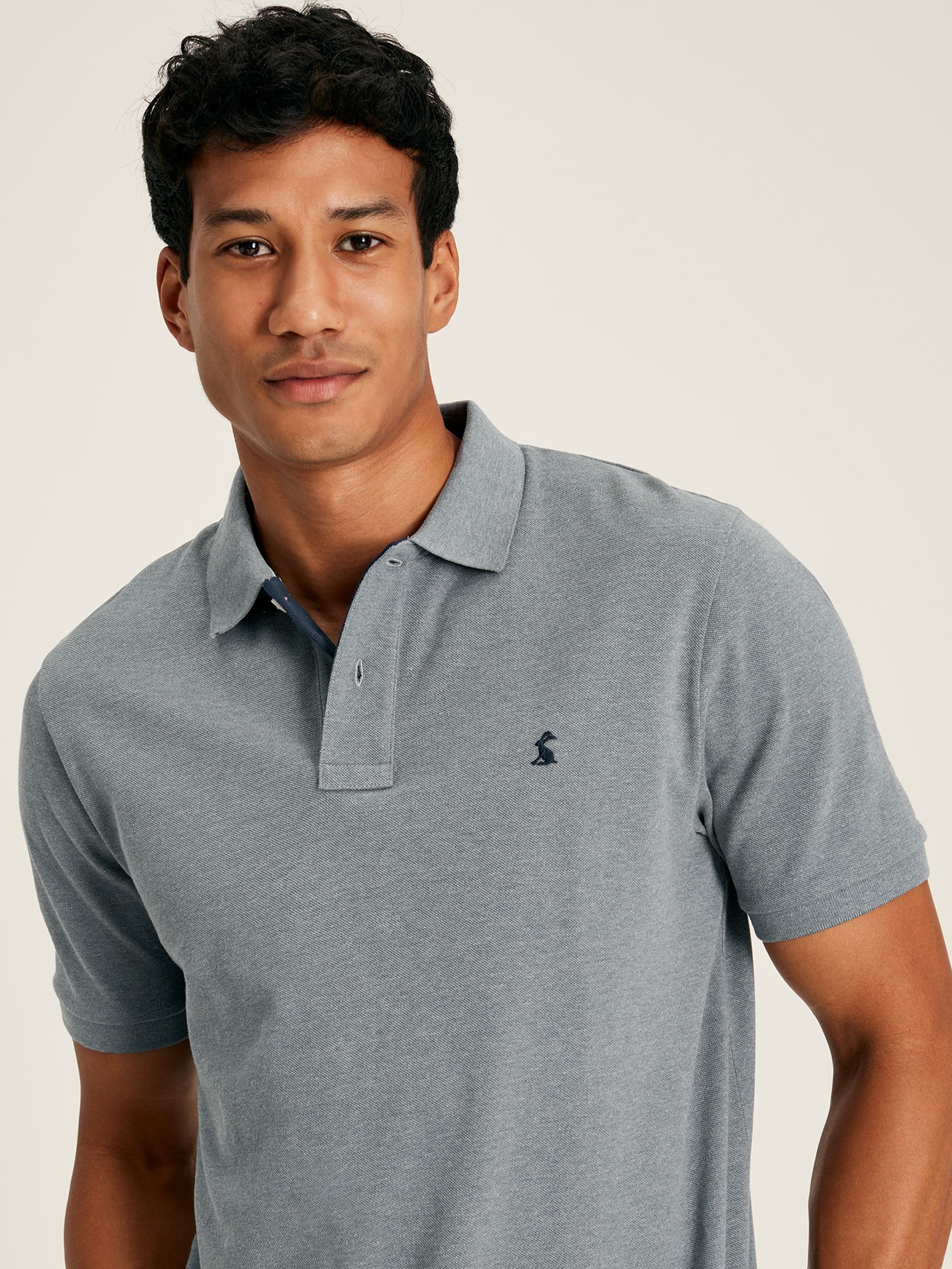 Woody Grey Cotton Polo Shirt - Image 8 of 10