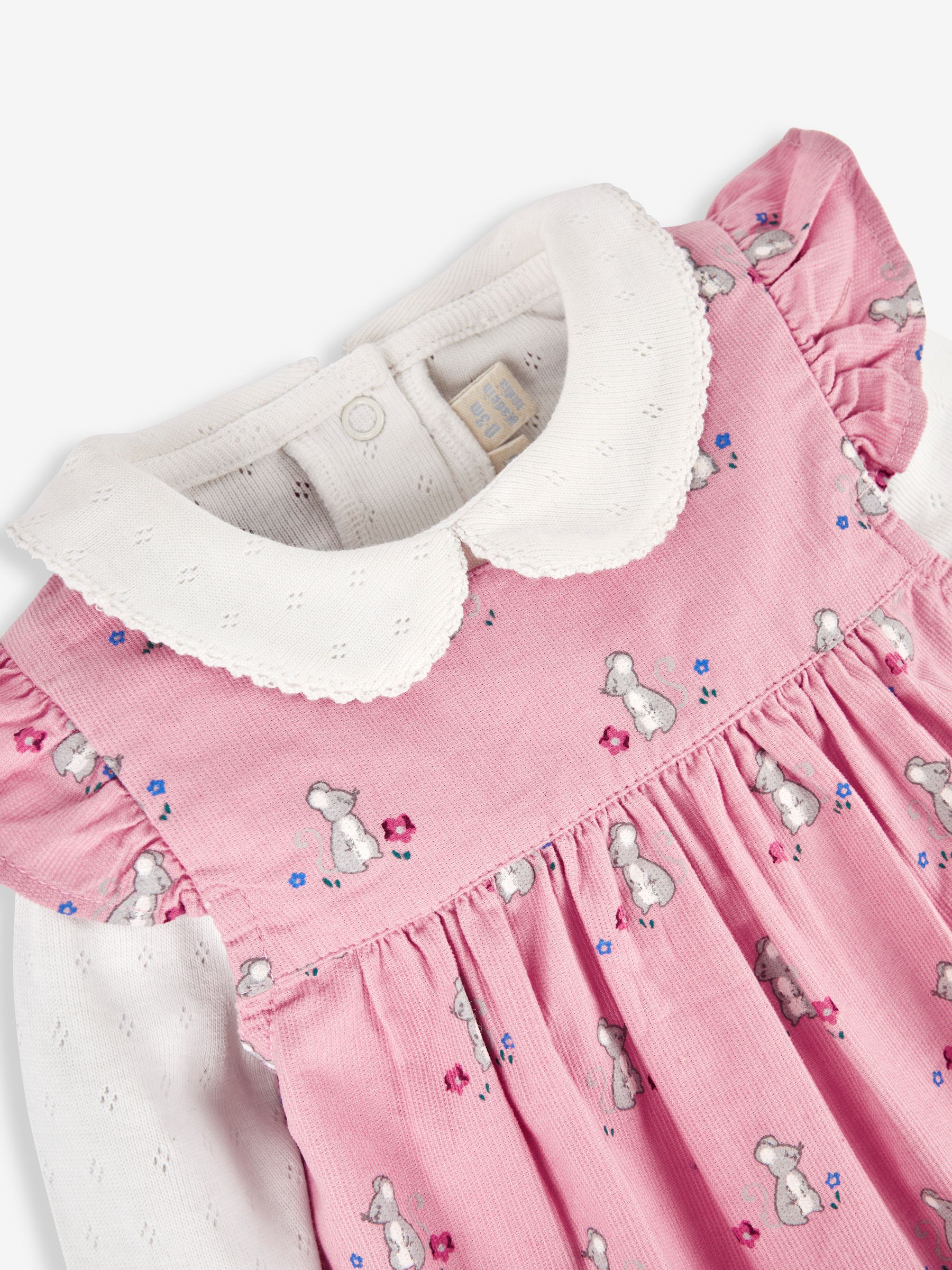 Pink Mouse Girls' 2-Piece Cord Baby Dress & Body Set - Image 3 of 3