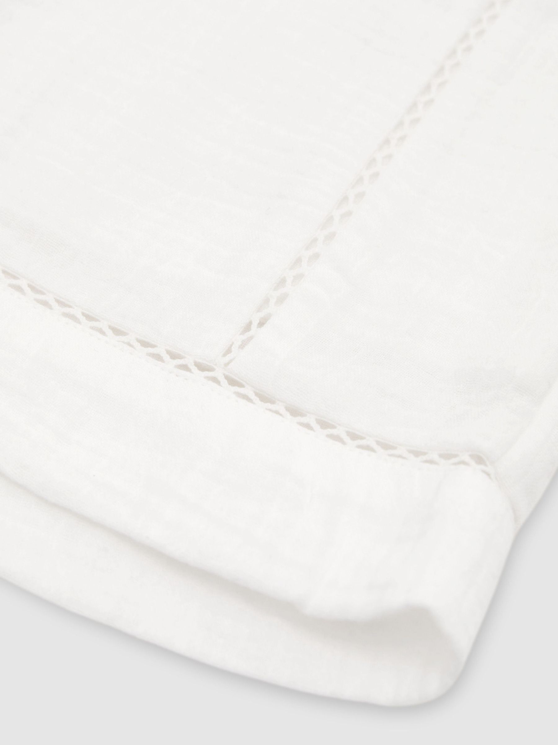 Cotton Cheesecloth Stitch-Detail Shorts in White - Image 6 of 6