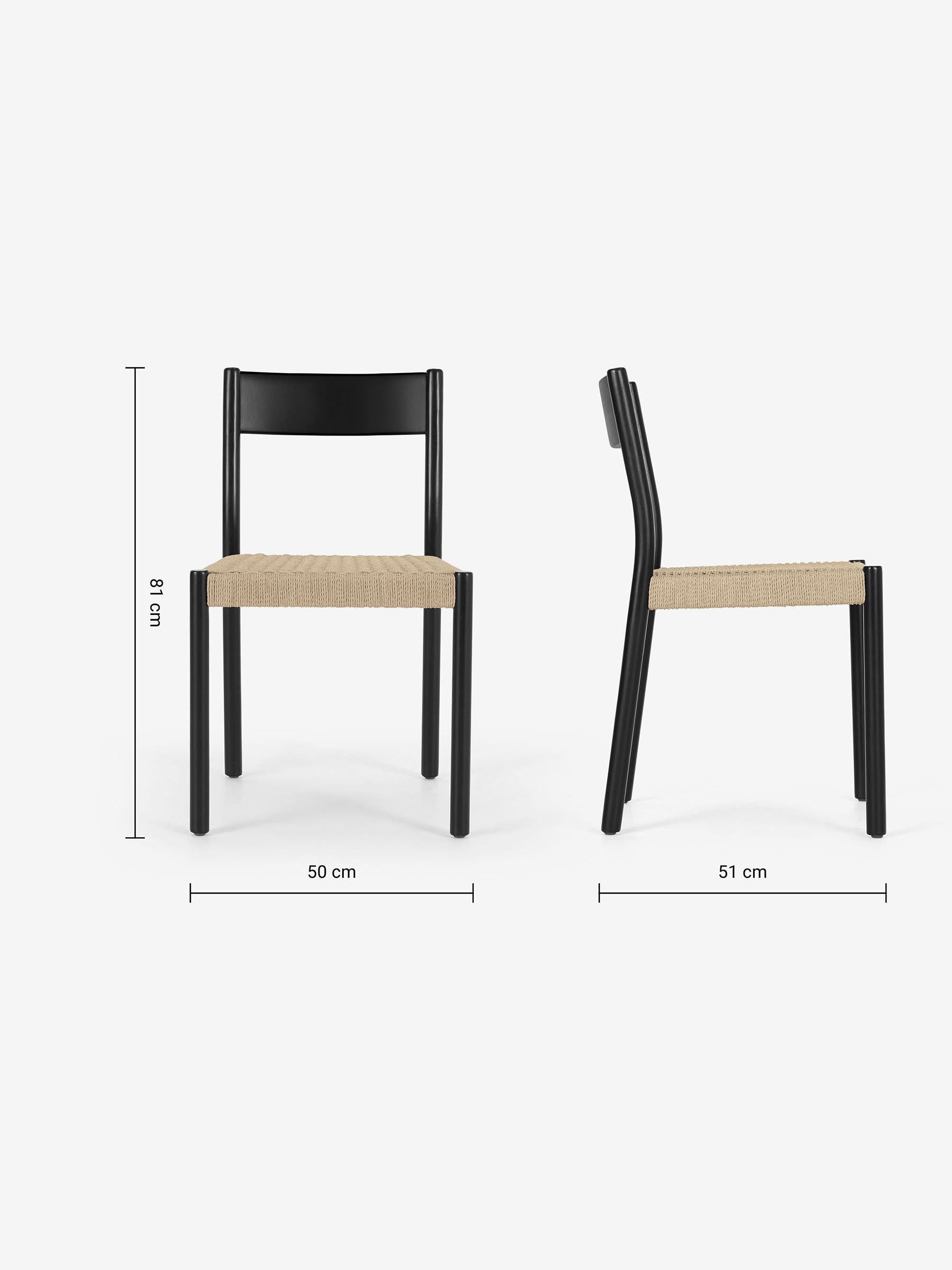 Set of 2 Black Rhye Dining Chairs - Image 4 of 4