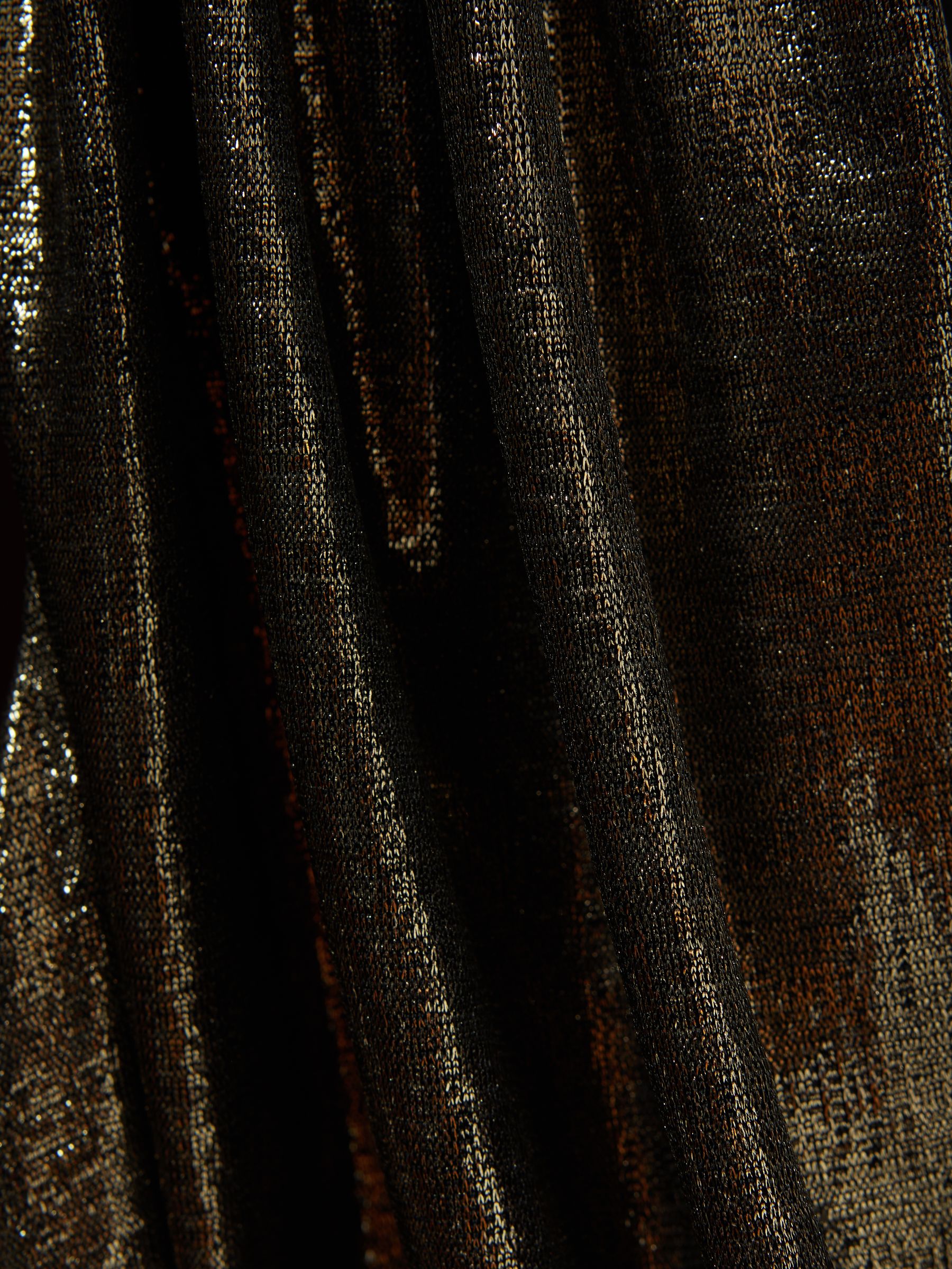 Halston Metallic Front Slip Maxi Dress in Antique Gold - Image 5 of 6