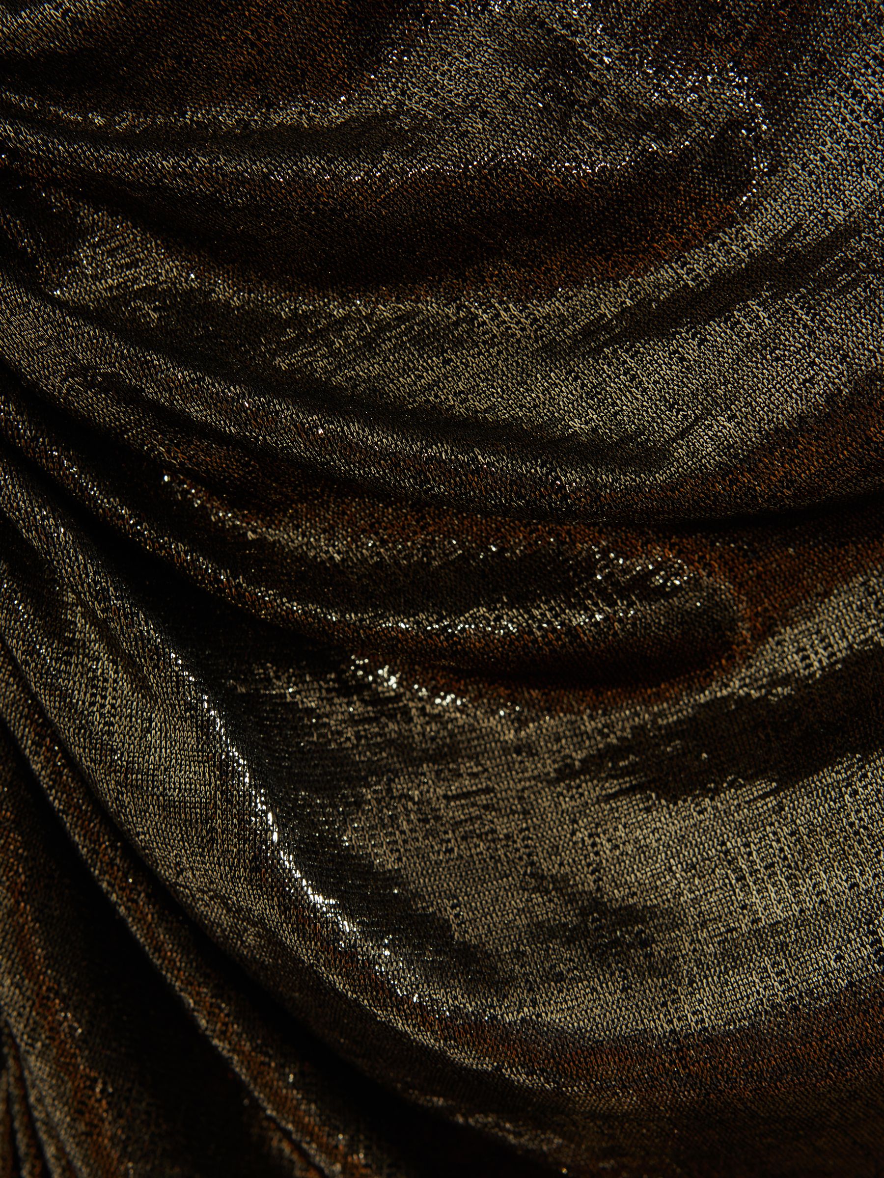 Halston Metallic Front Slip Maxi Dress in Antique Gold - Image 6 of 6