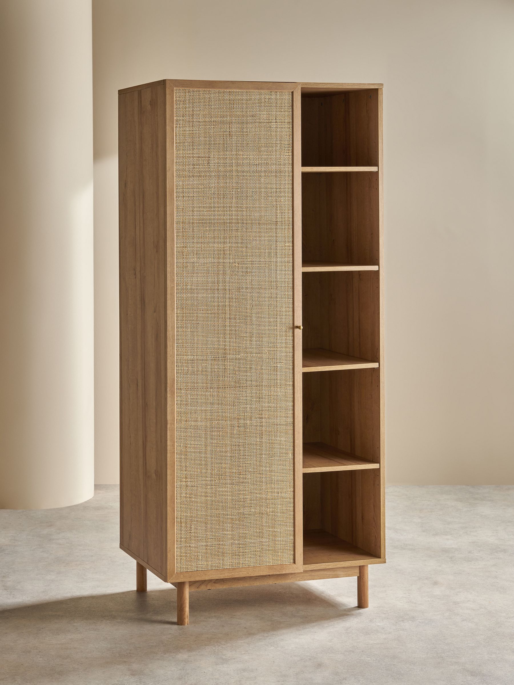 Pavia Rattan Double Wardrobe in Oak Effect - Image 2 of 4
