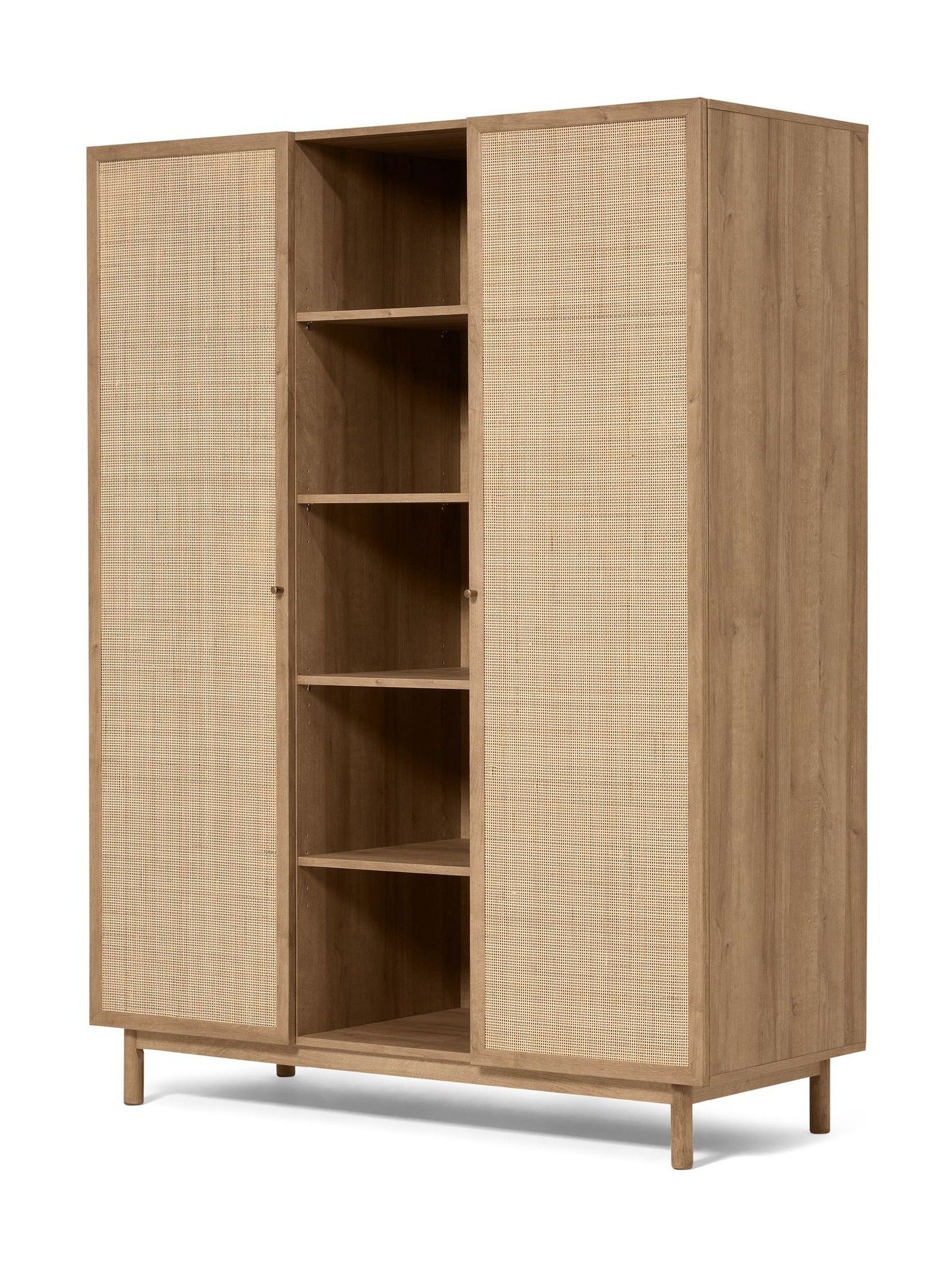 Pavia Rattan Triple Wardrobe in Oak Effect - Image 3 of 7