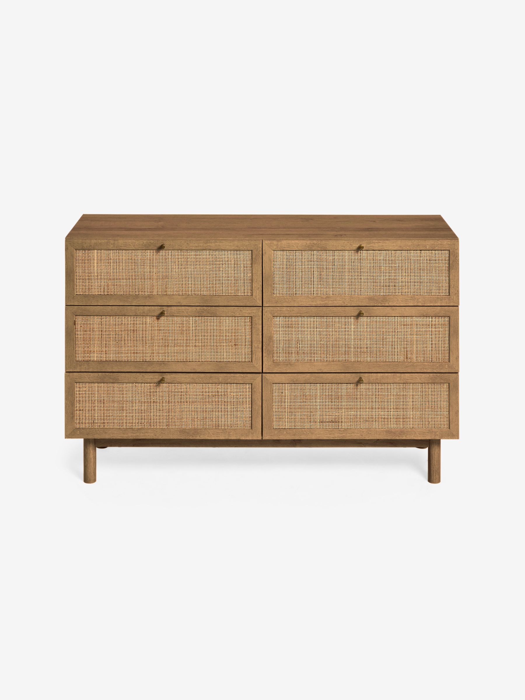 Pavia Rattan 6 Drawer Wide Chest of Drawers in Oak Effect 2 - Image 4 of 5