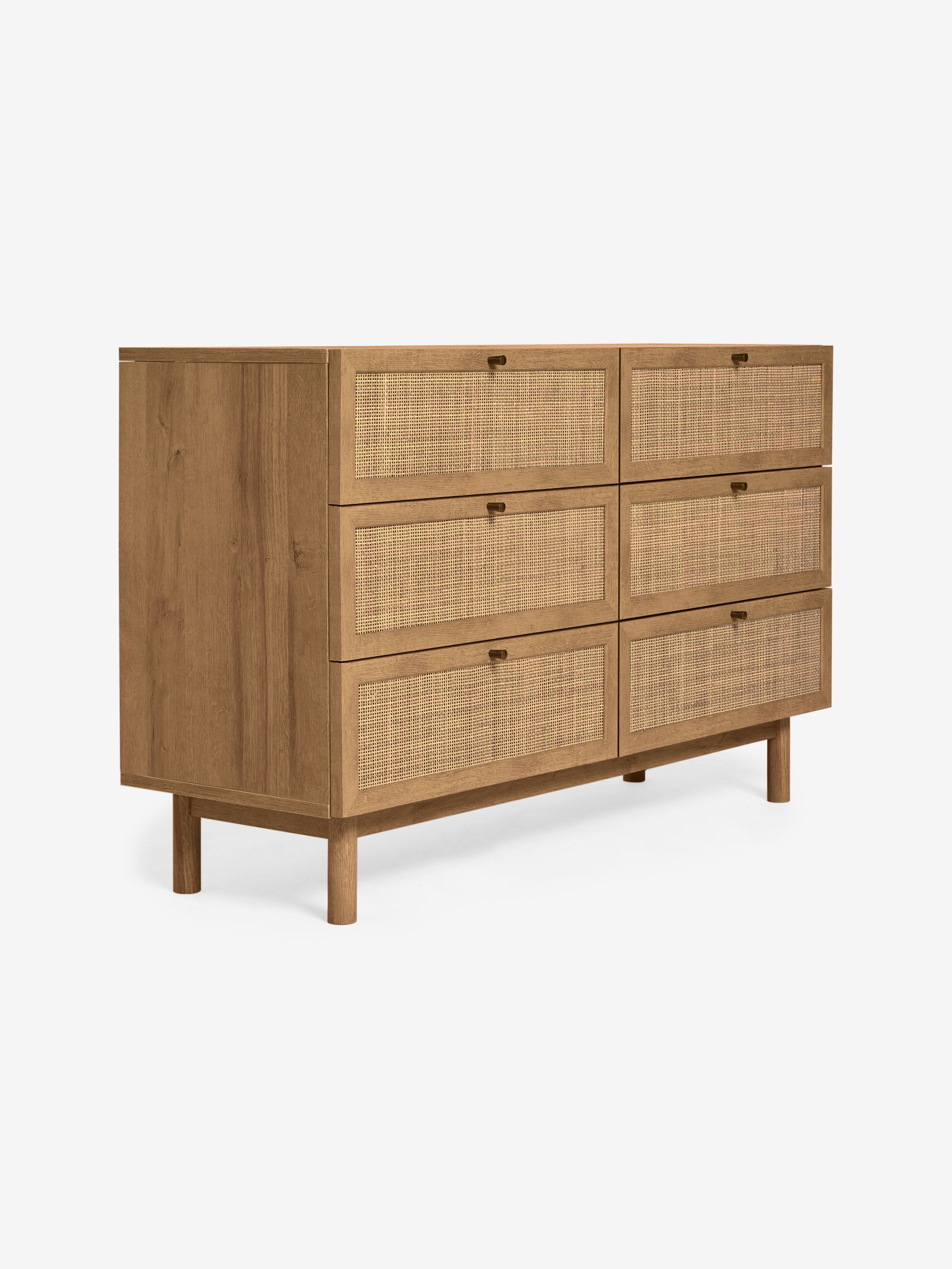 Pavia Rattan 6 Drawer Wide Chest of Drawers in Oak Effect 2 - Image 5 of 5