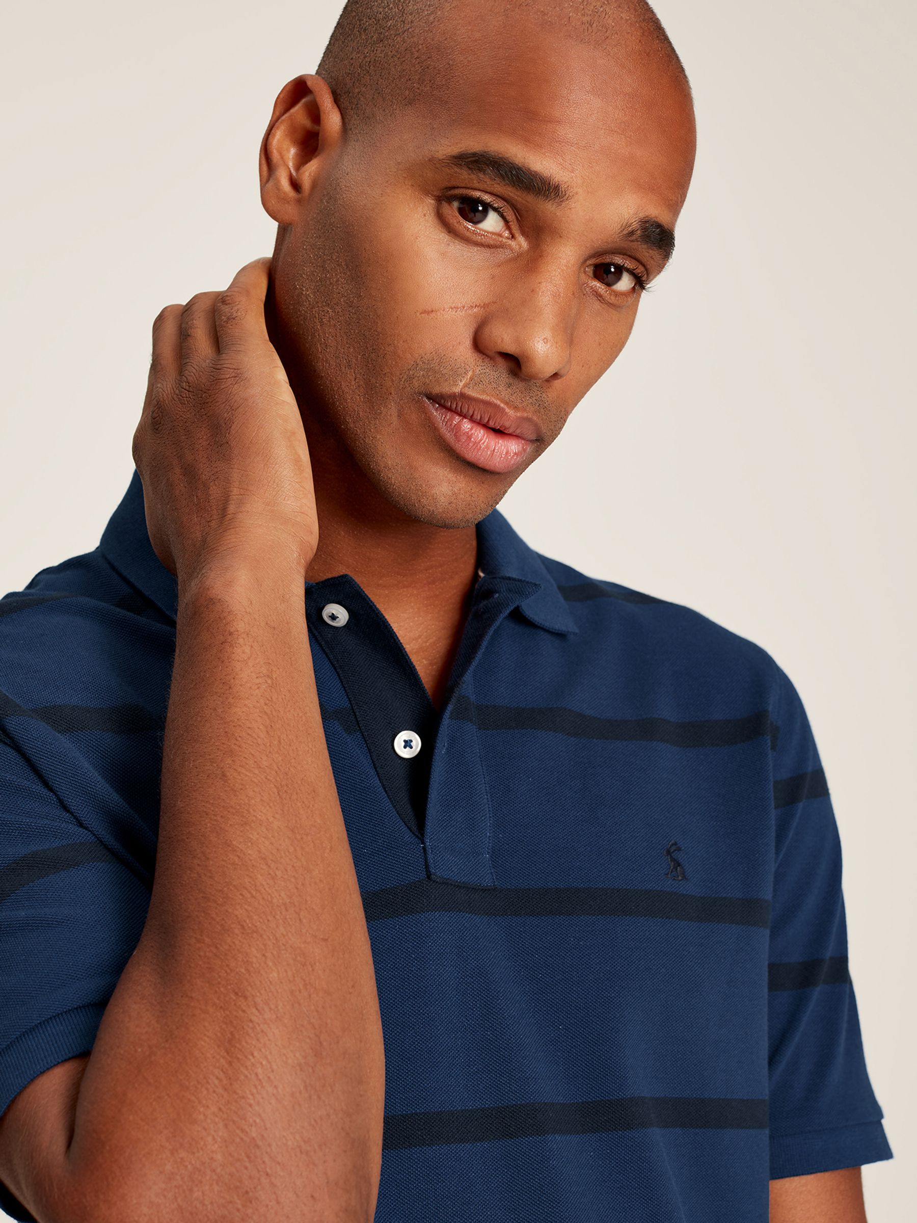 Filbert Blue Classic Fit Striped Polo Shirt - Image 5 of 6