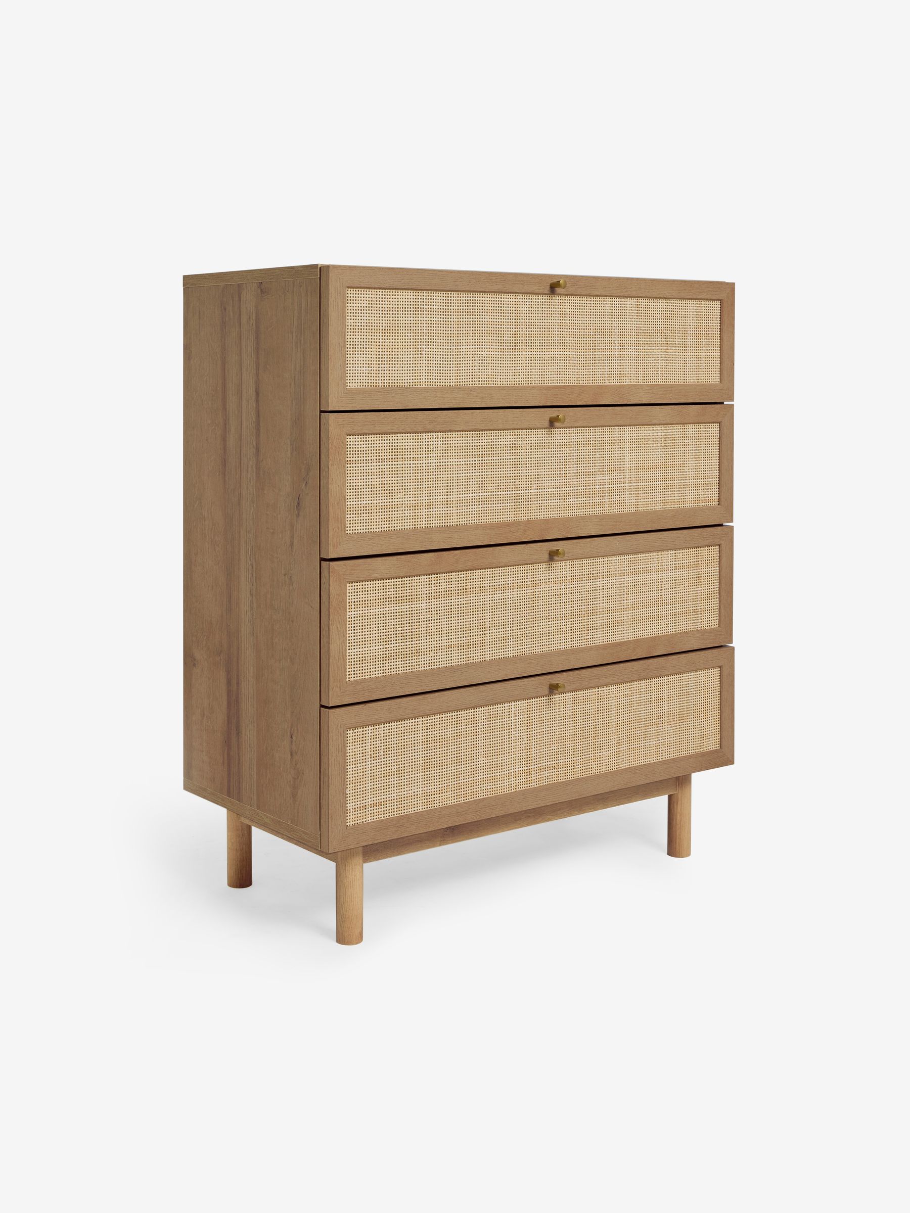 Pavia Rattan 4 Drawer Chest of Drawers in Oak Effect - Image 3 of 6
