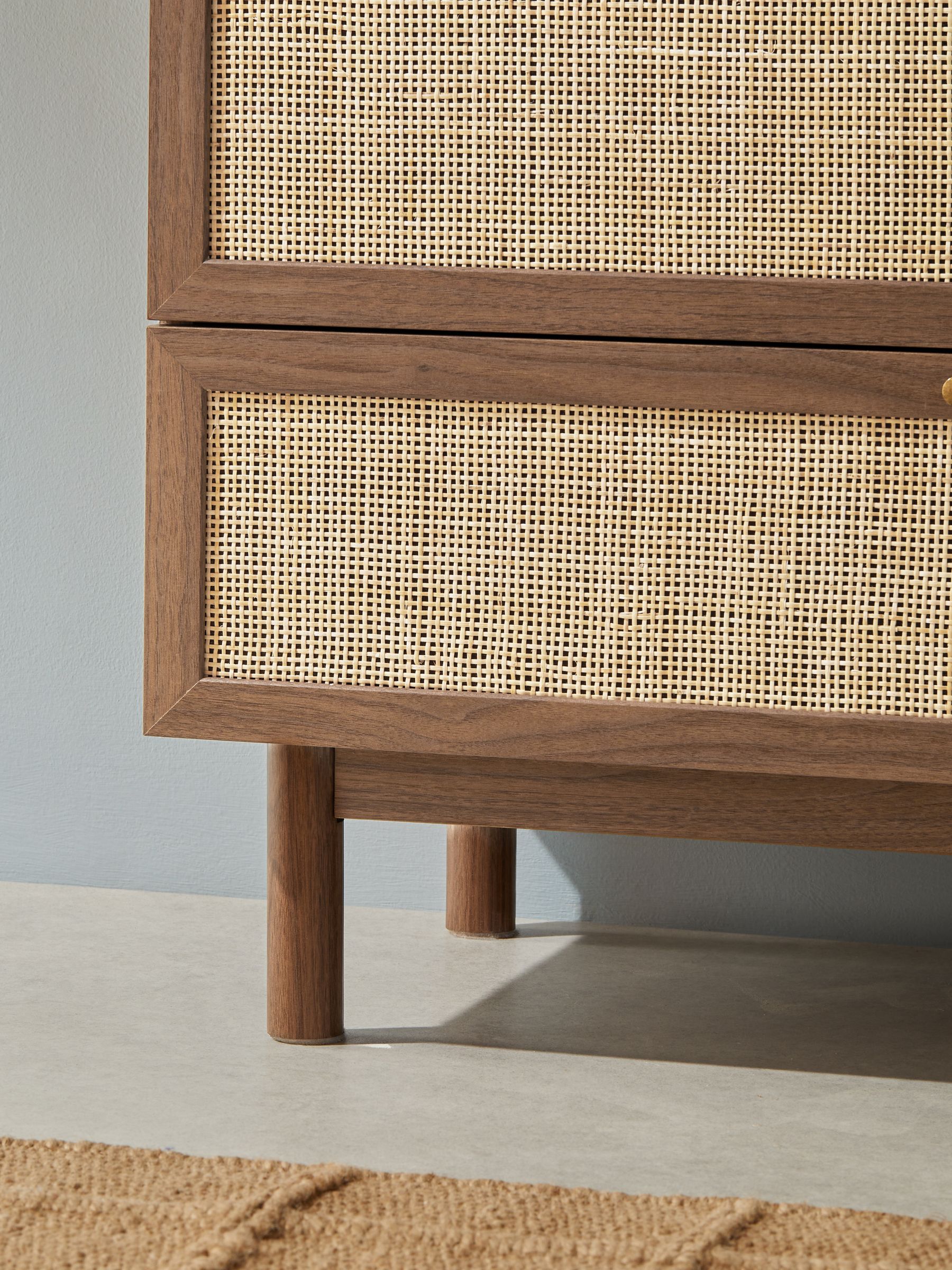 Pavia Rattan 4 Drawer Chest of Drawers in Dark Oak Effect - Image 2 of 6 Pavia Rattan 4 Drawer Chest of Drawers in Dark Oak Effect - Image 2 of 6