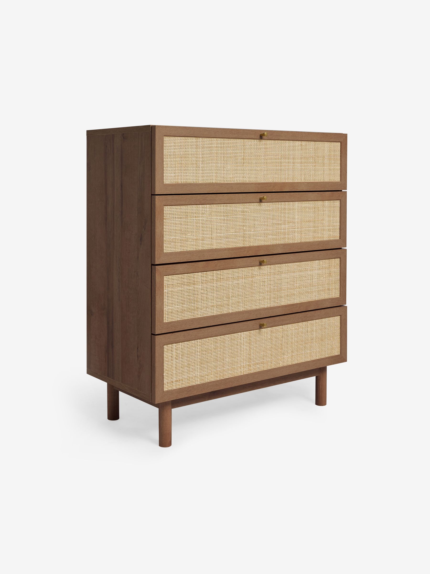 Pavia Rattan 4 Drawer Chest of Drawers in Dark Oak Effect - Image 3 of 6