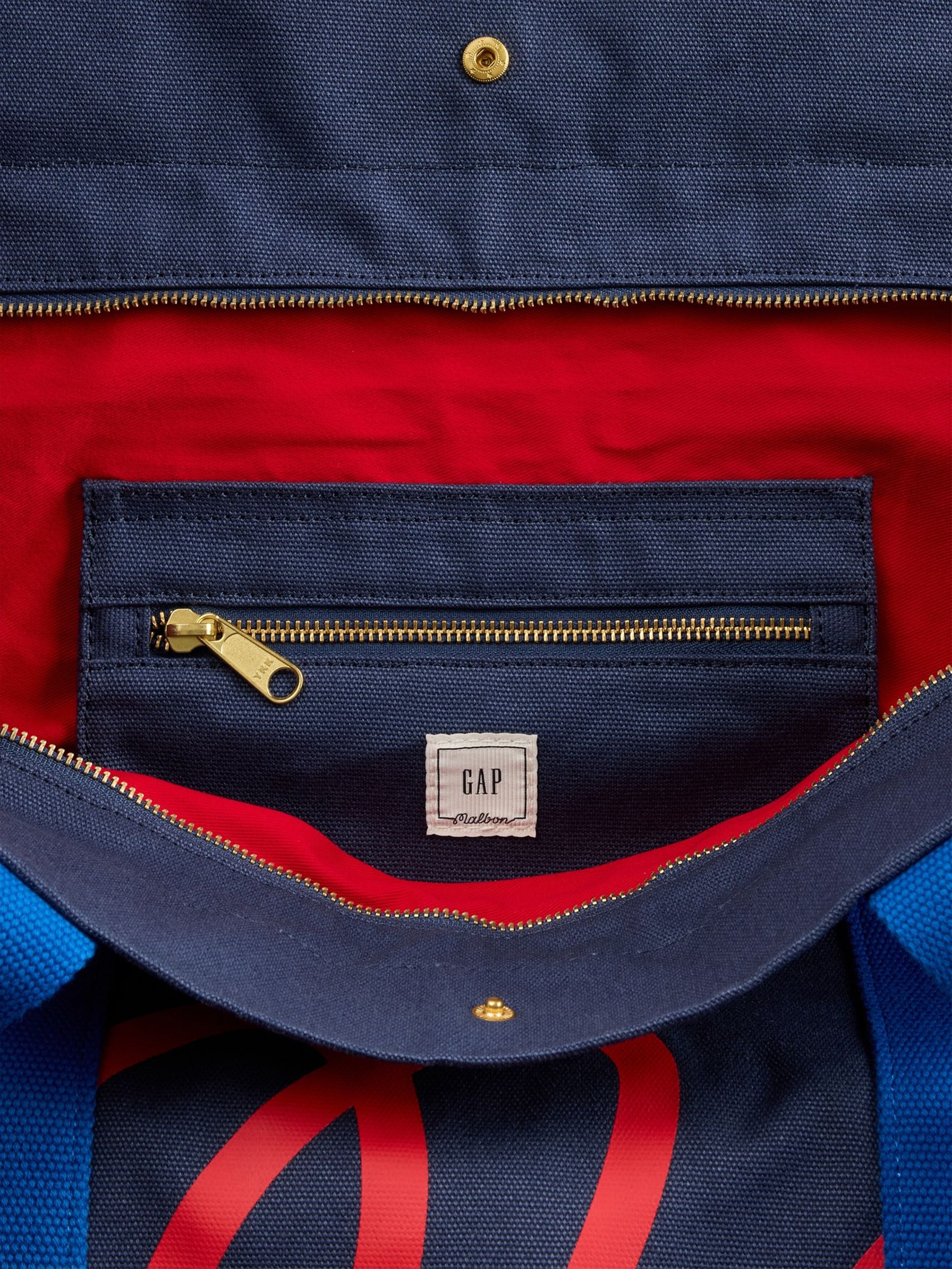 Gap x Malbon Blue Logo Canvas Tote Bag - Image 3 of 4