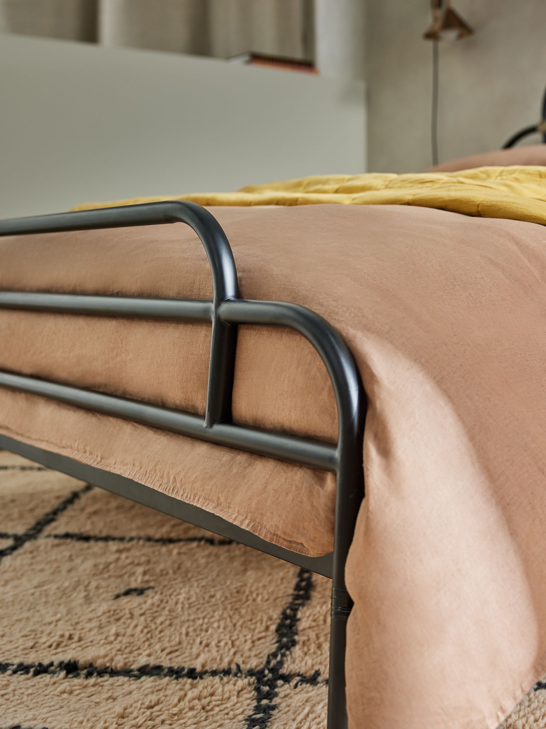 Anthea Double Bed in Metal in Black - Image 2 of 4