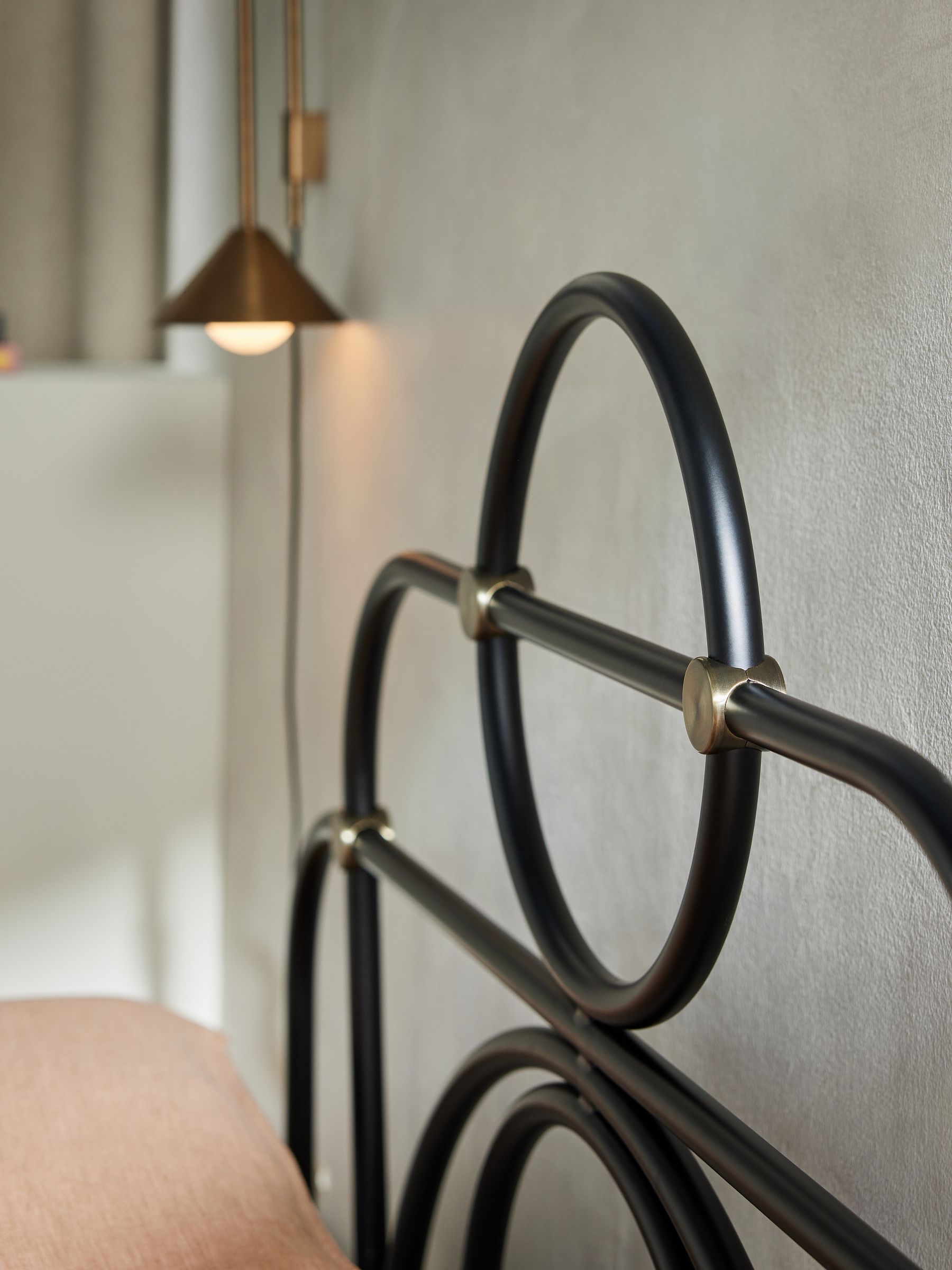 Anthea Double Bed in Metal in Black - Image 3 of 4