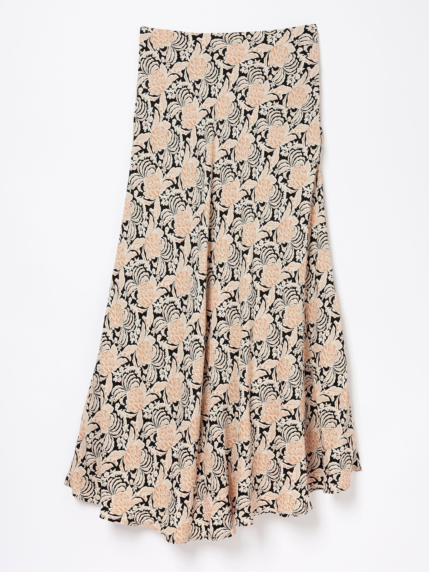 Black Pat Damask Floral Midi Skirt - Image 5 of 5