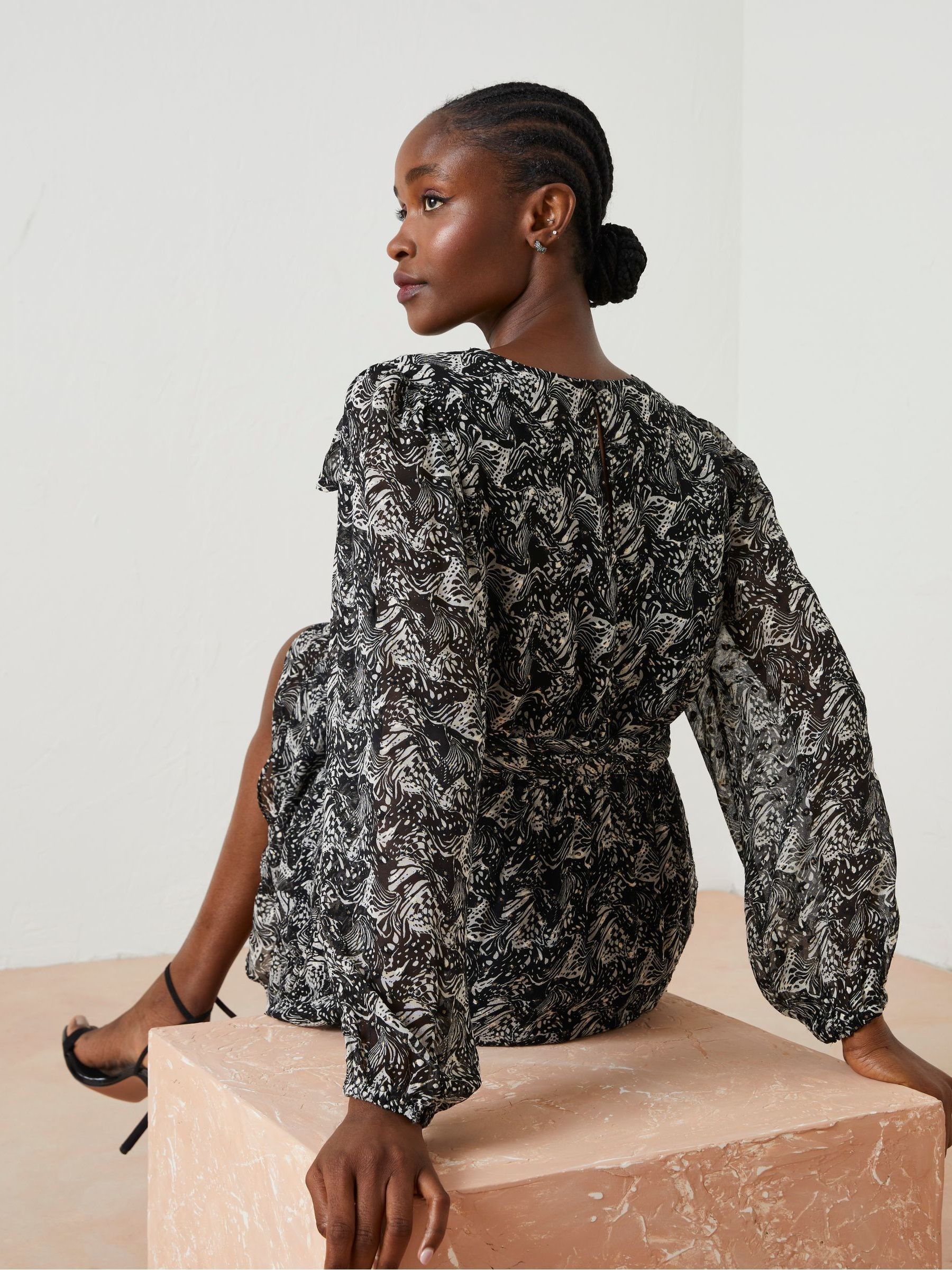 Black Charlotte Abstract Butterfly Dress - Image 4 of 7