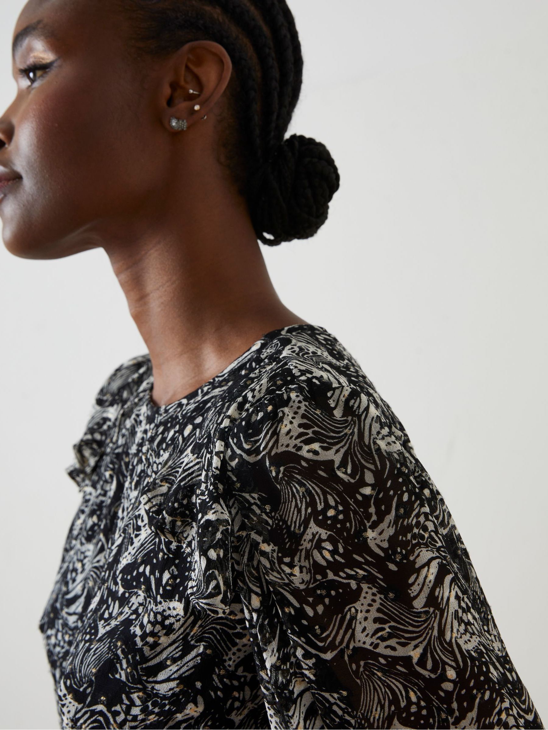 Black Charlotte Abstract Butterfly Dress - Image 6 of 7