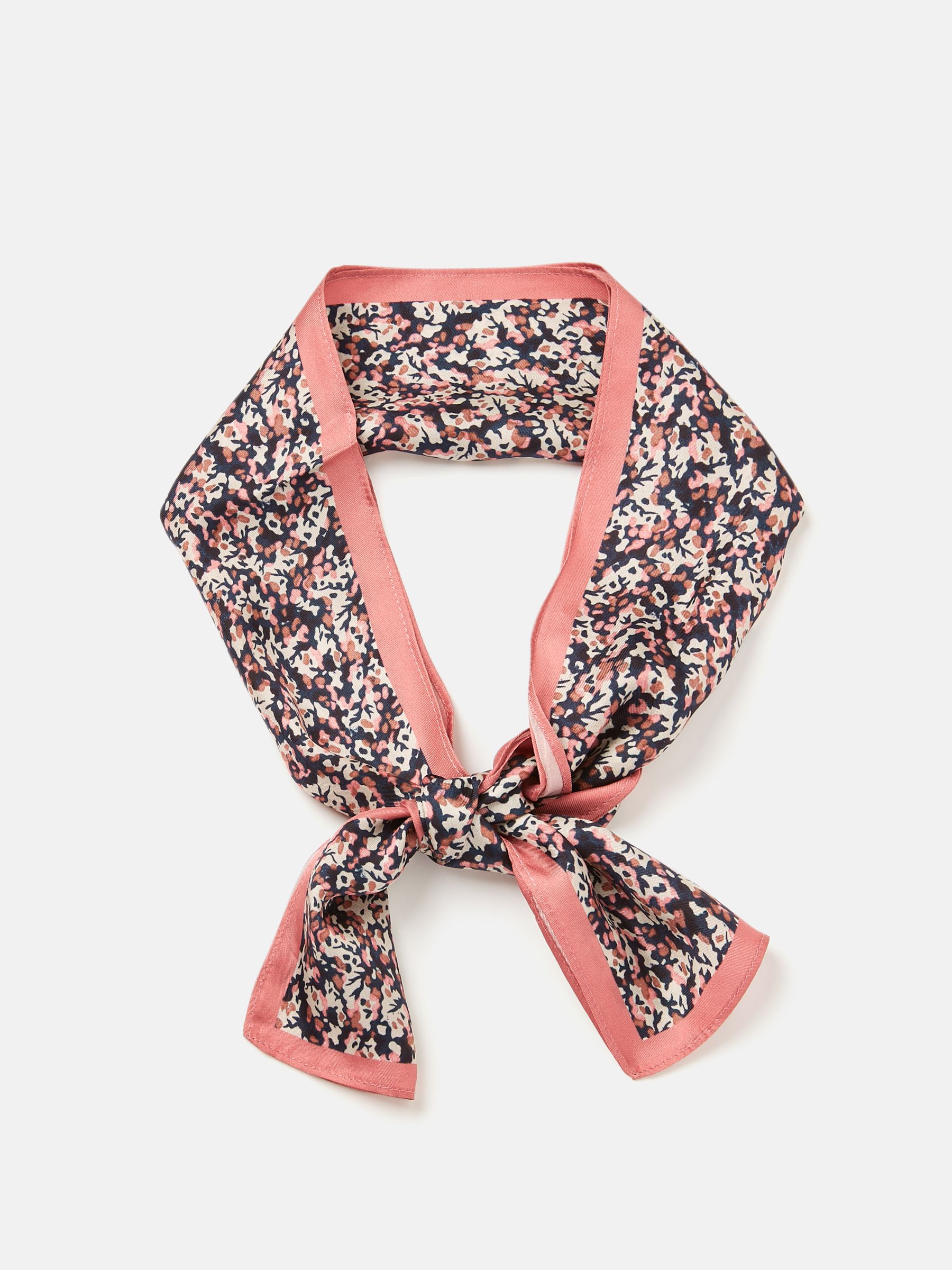 Highgrove Pink Floral Skinny Printed Silk Scarf - Image 4 of 6