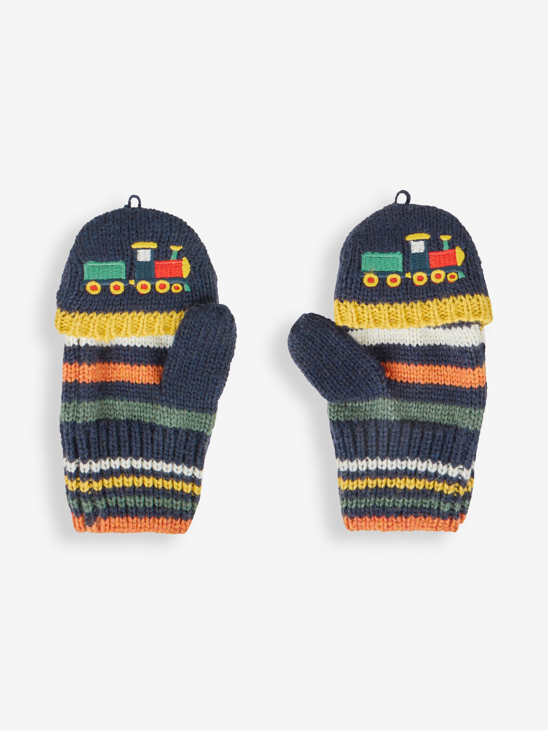 Navy Boys' Train Striped Gloves - Image 3 of 3