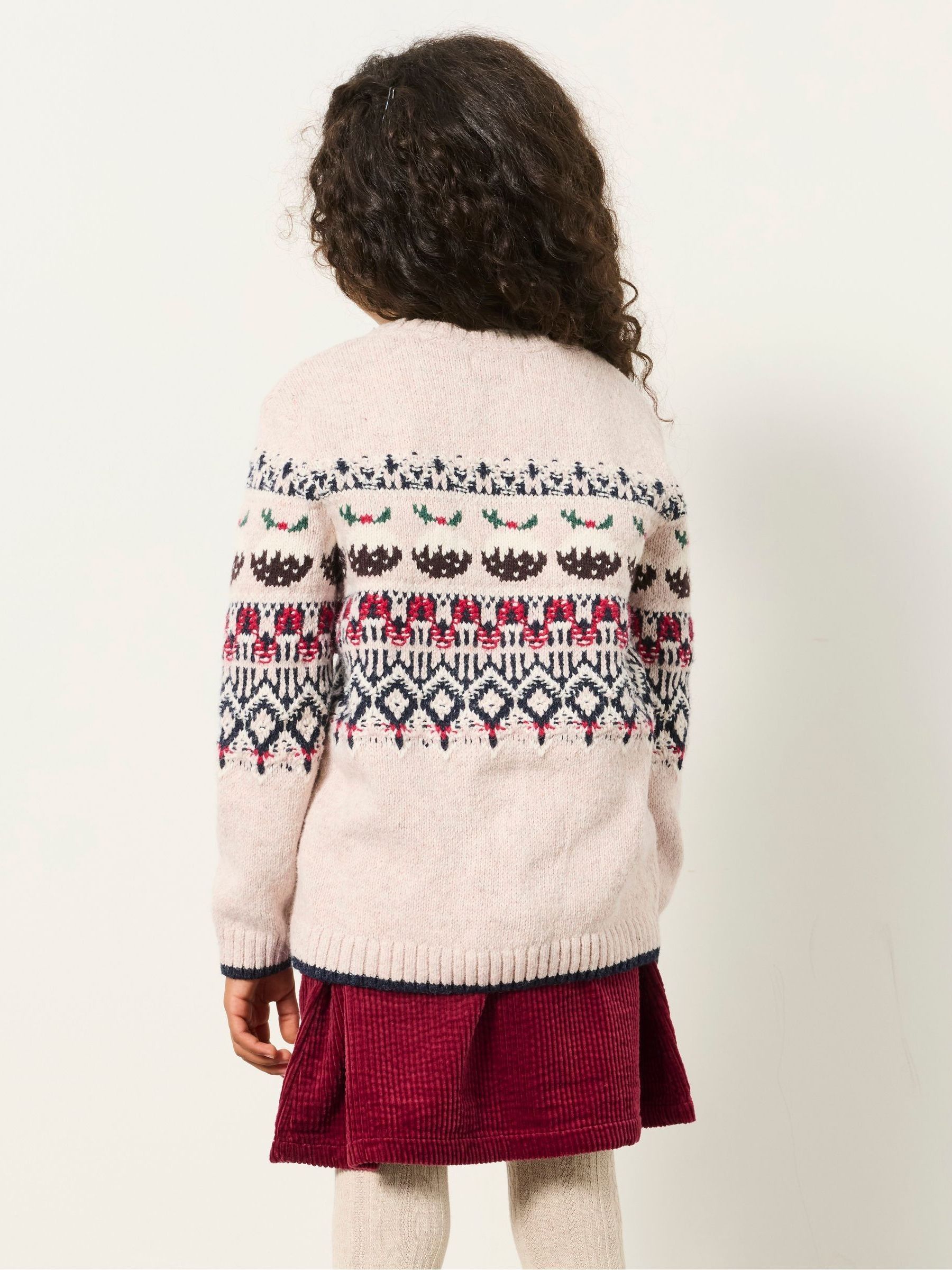 Kids Matching Family Cream Christmas Pudding Fairisle Jumper (3-12yrs) - Image 2 of 5