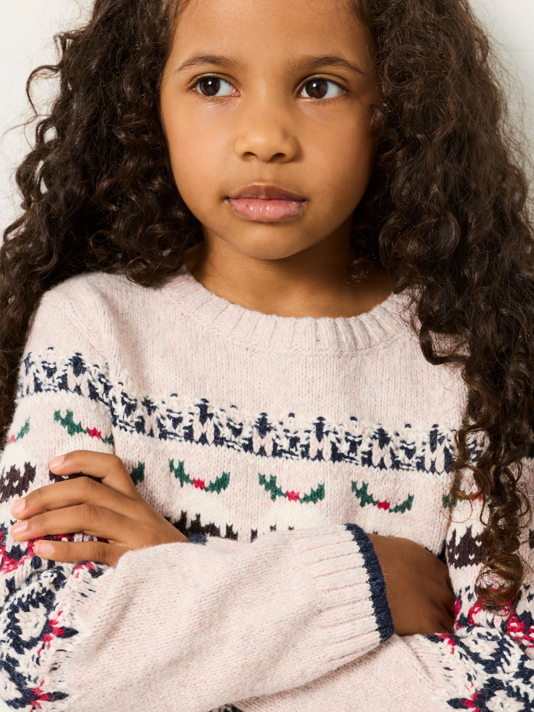 Kids Matching Family Cream Christmas Pudding Fairisle Jumper (3-12yrs) - Image 3 of 5
