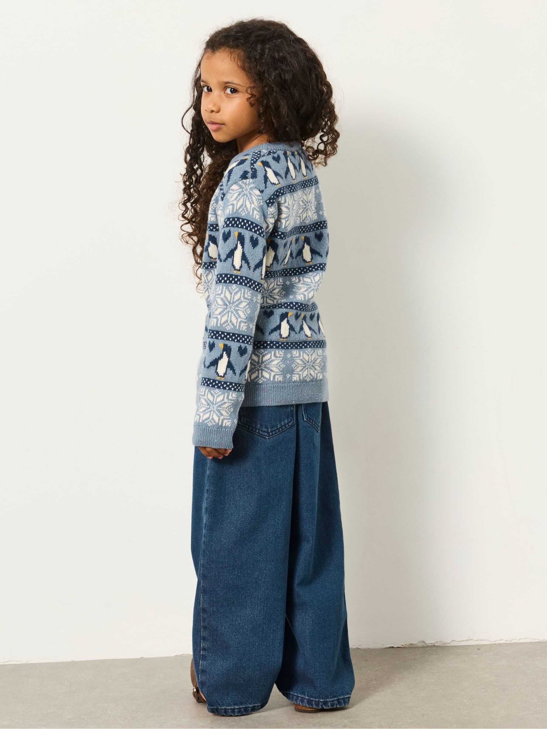 Kids Matching Family Blue Penguin Christmas Jumper (3-12yrs) - Image 2 of 7