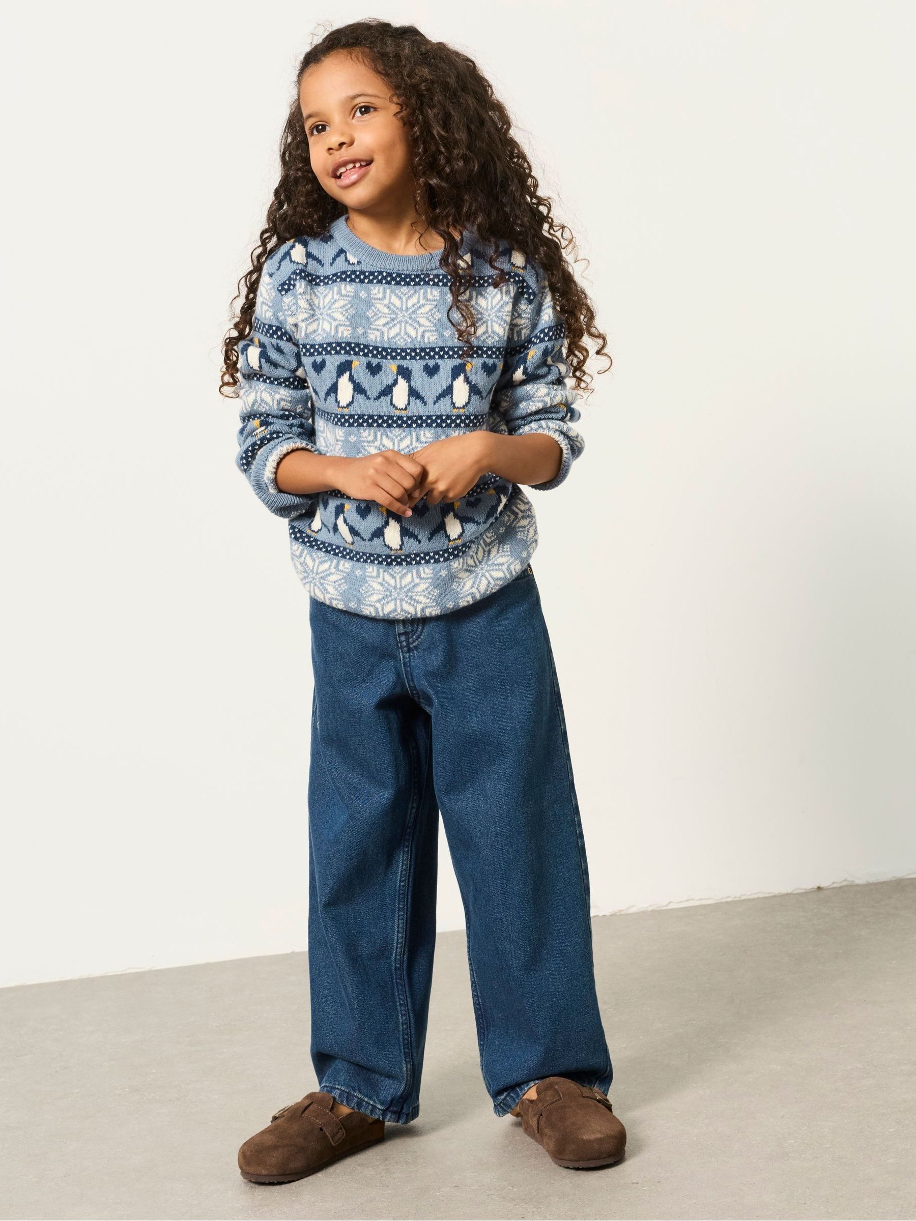 Kids Matching Family Blue Penguin Christmas Jumper (3-12yrs) - Image 3 of 7