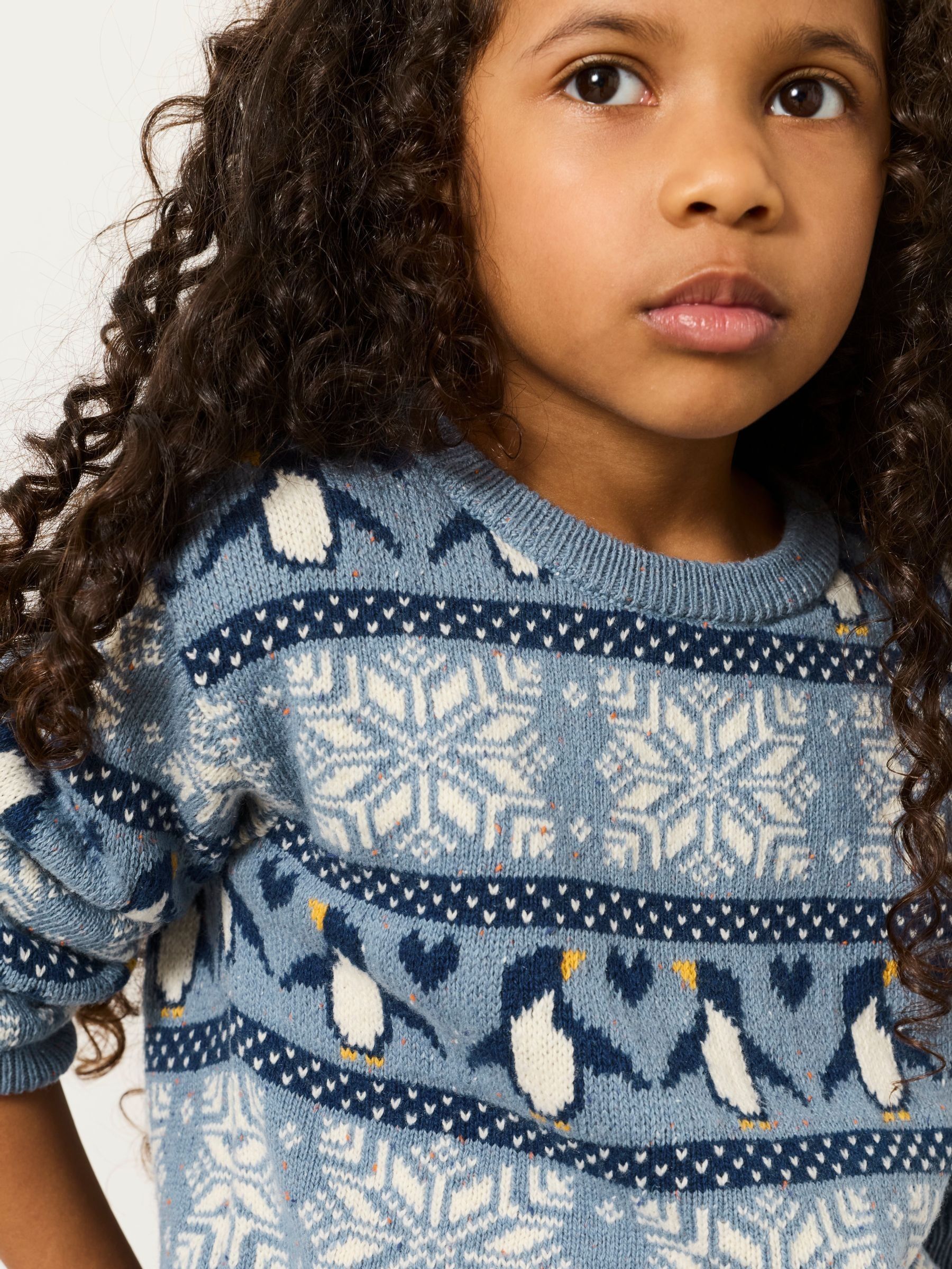 Kids Matching Family Blue Penguin Christmas Jumper (3-12yrs) - Image 6 of 7
