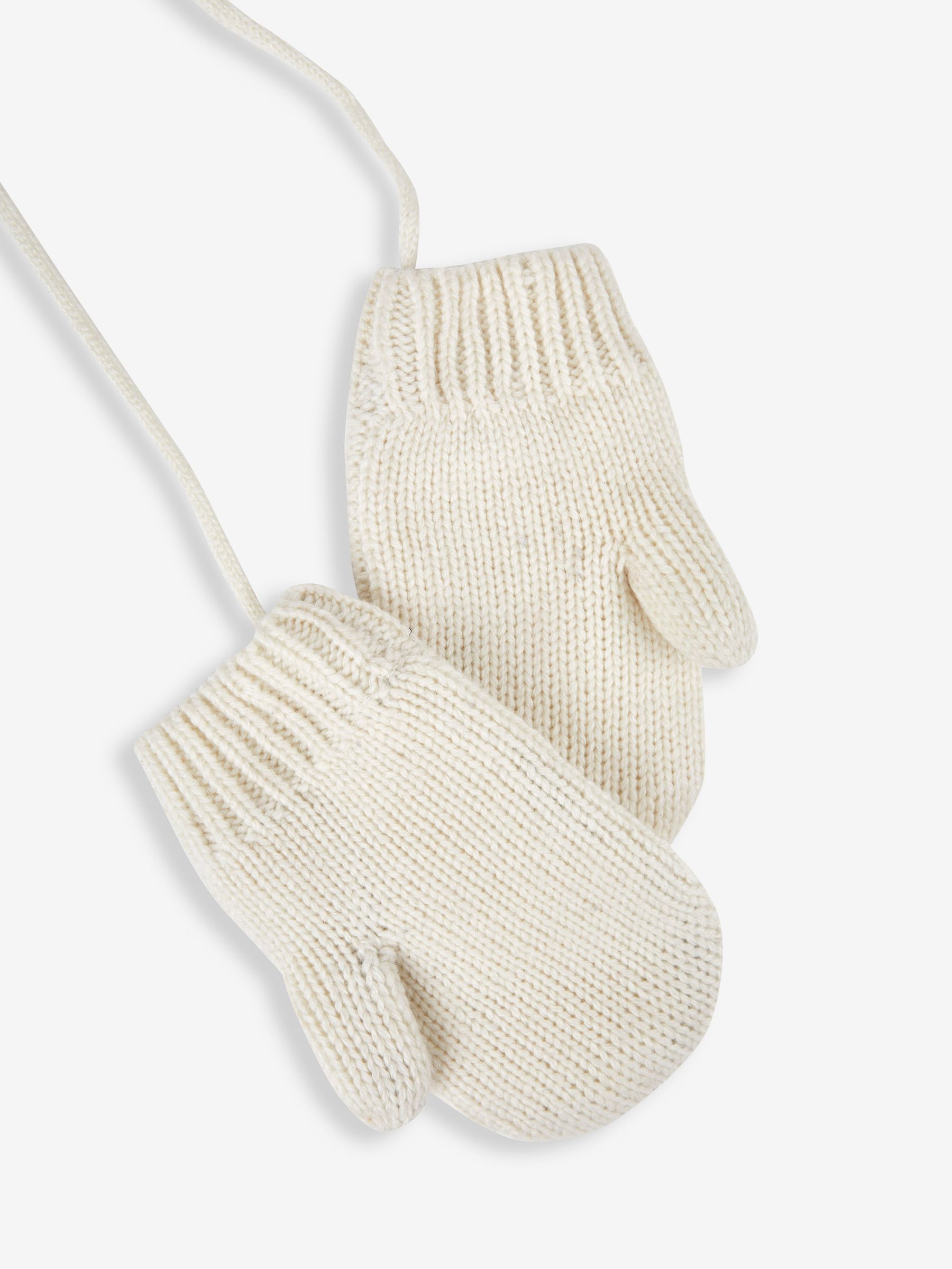 Cream Floral Embroidered Cable Mittens - Image 2 of 5