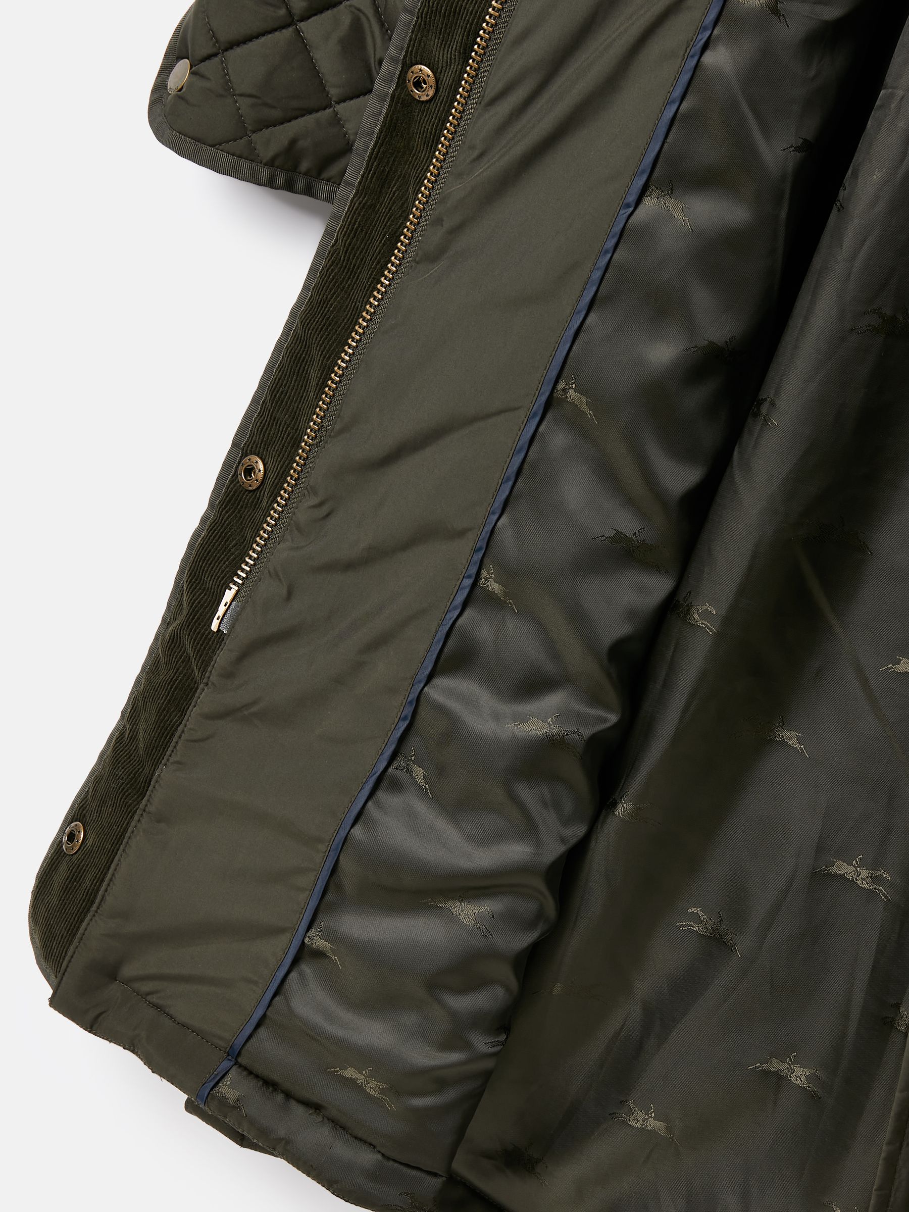 Chatsworth Green Showerproof Long Diamond Quilted Coat With Hood - Image 2 of 2