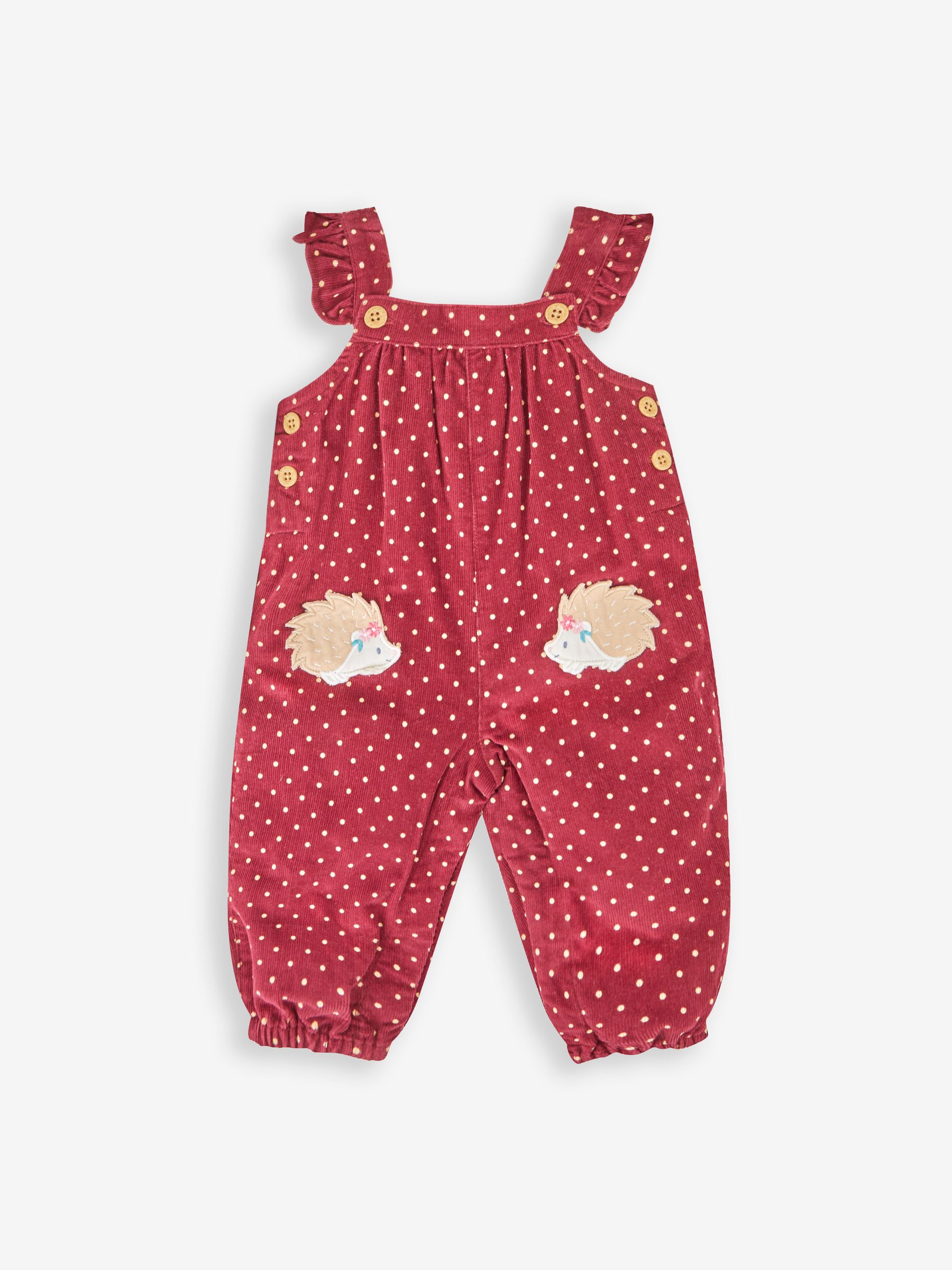 Berry Purple Hedgehog Appliqué Cord Dungarees & Top Set - Image 2 of 5