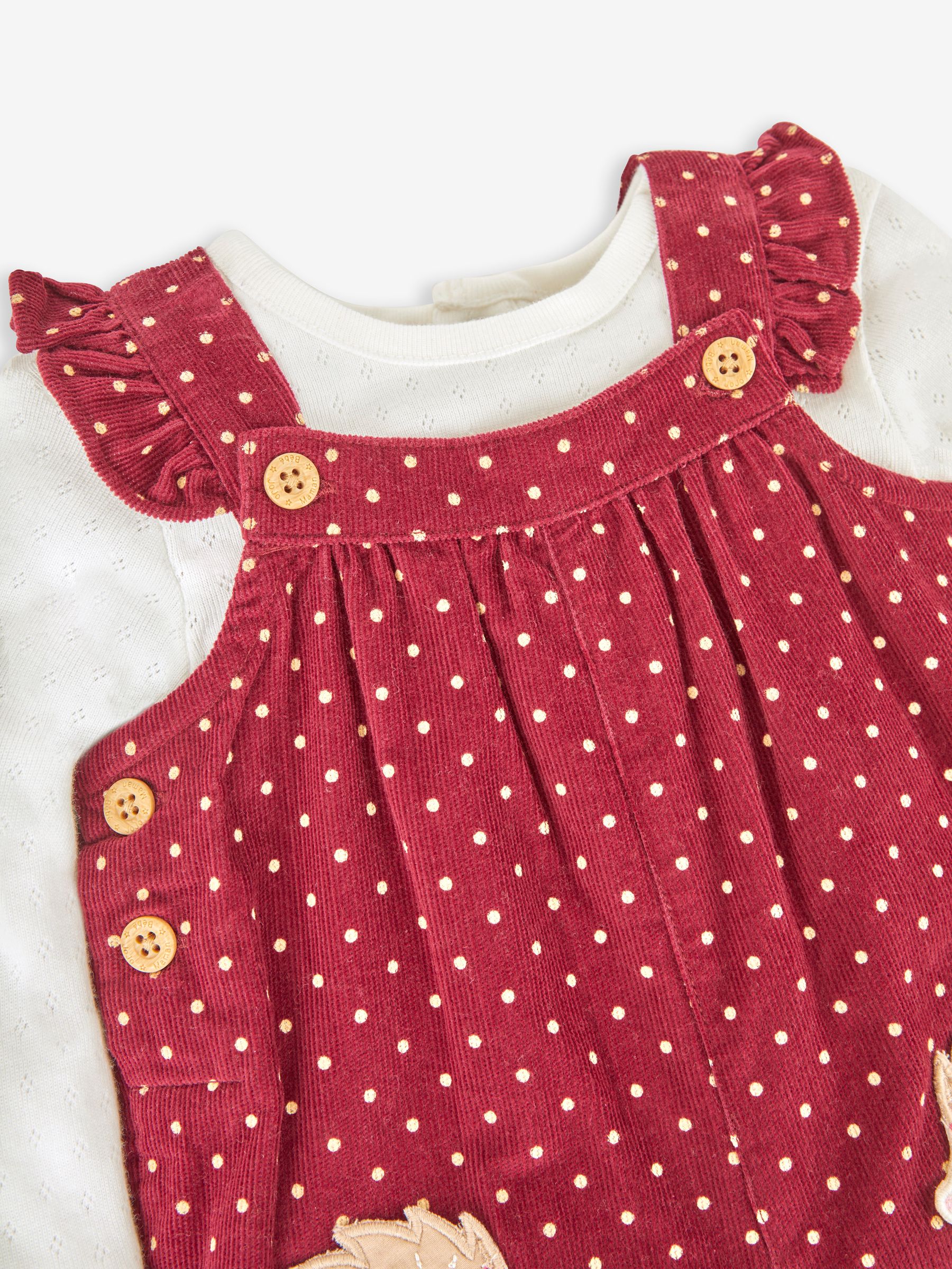 Berry Purple Hedgehog Appliqué Cord Dungarees & Top Set - Image 4 of 5