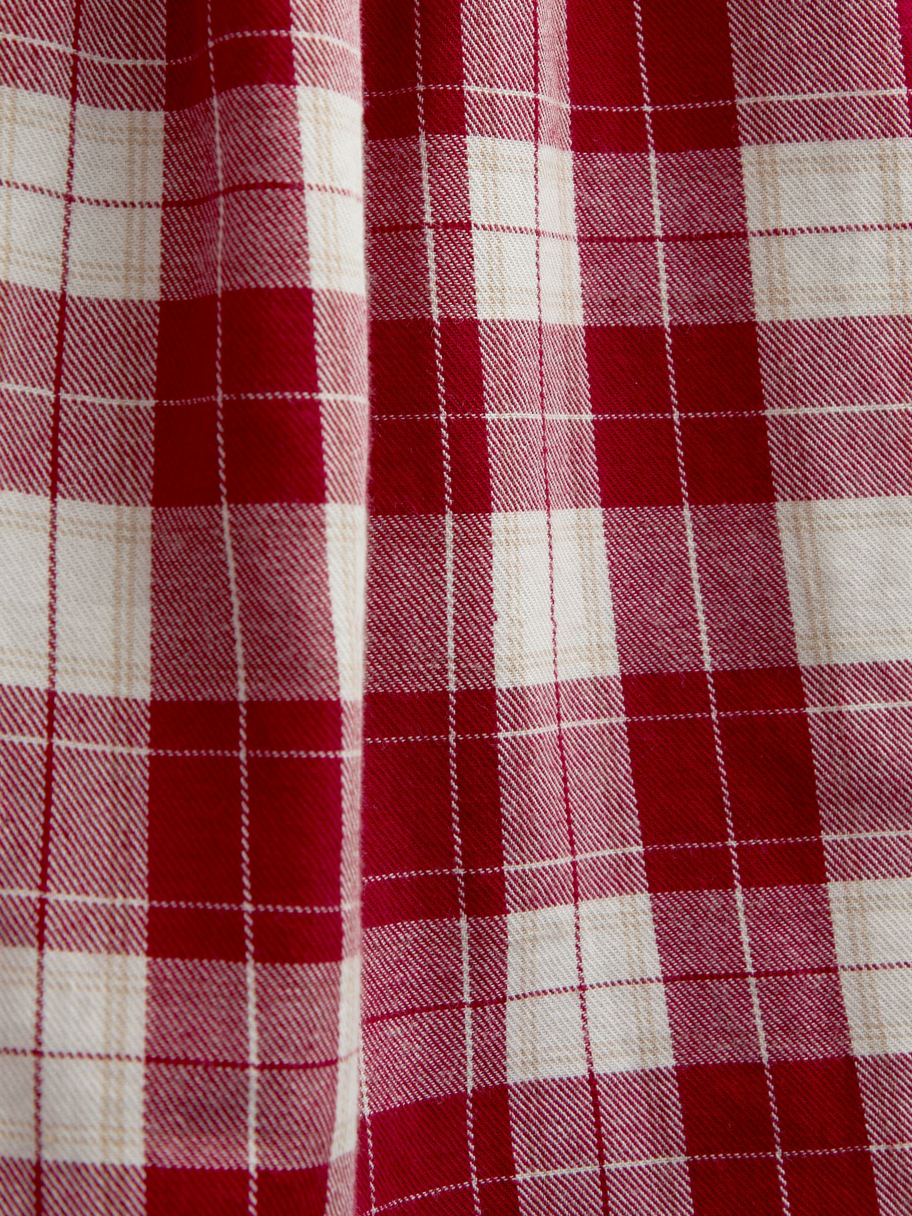Red Tartan Check Embroidered Collar Dress - Image 8 of 8