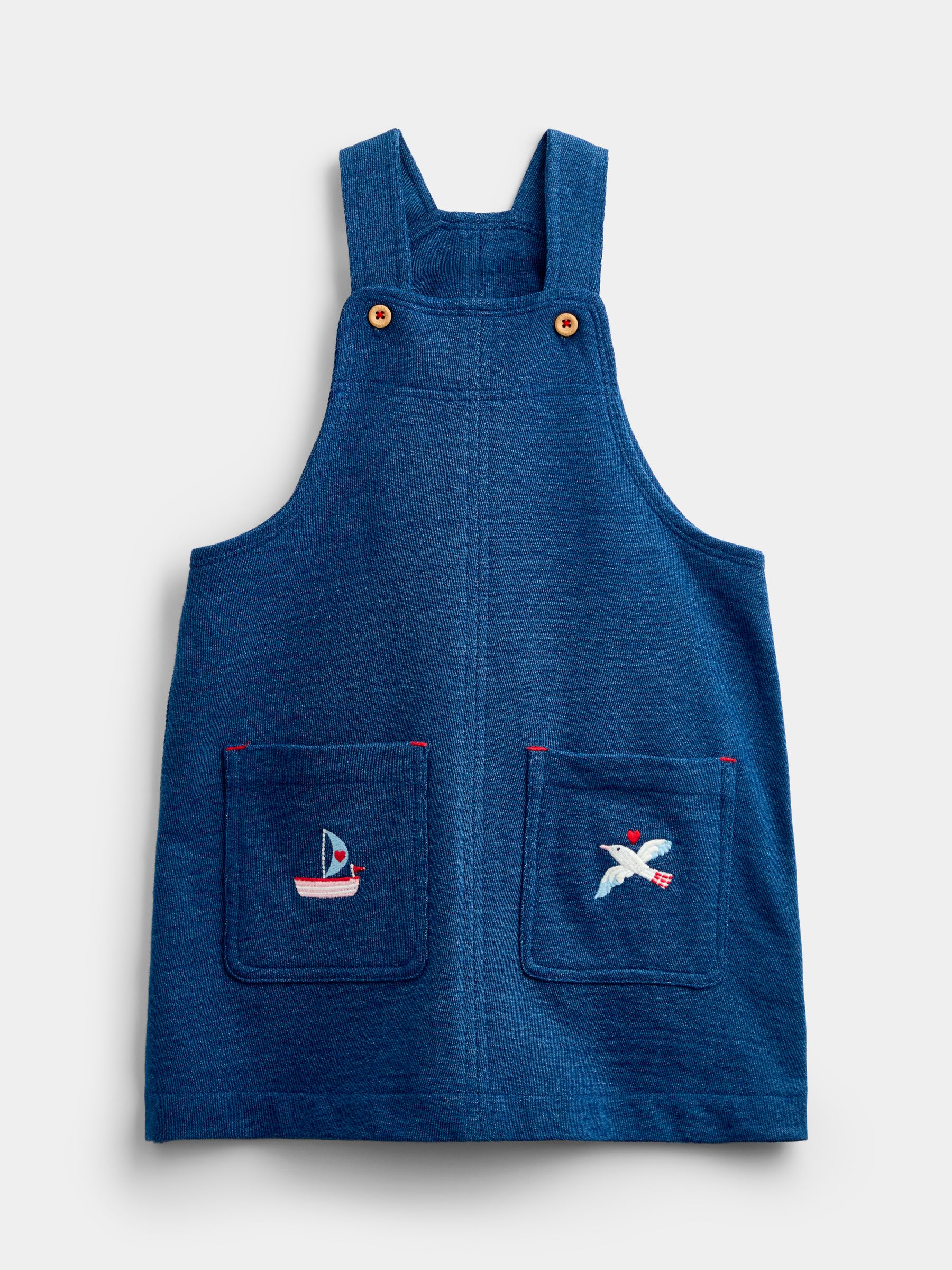 Denim Blue Stripe Jersey Denim Embroidered Pinny Top Set - Image 5 of 8