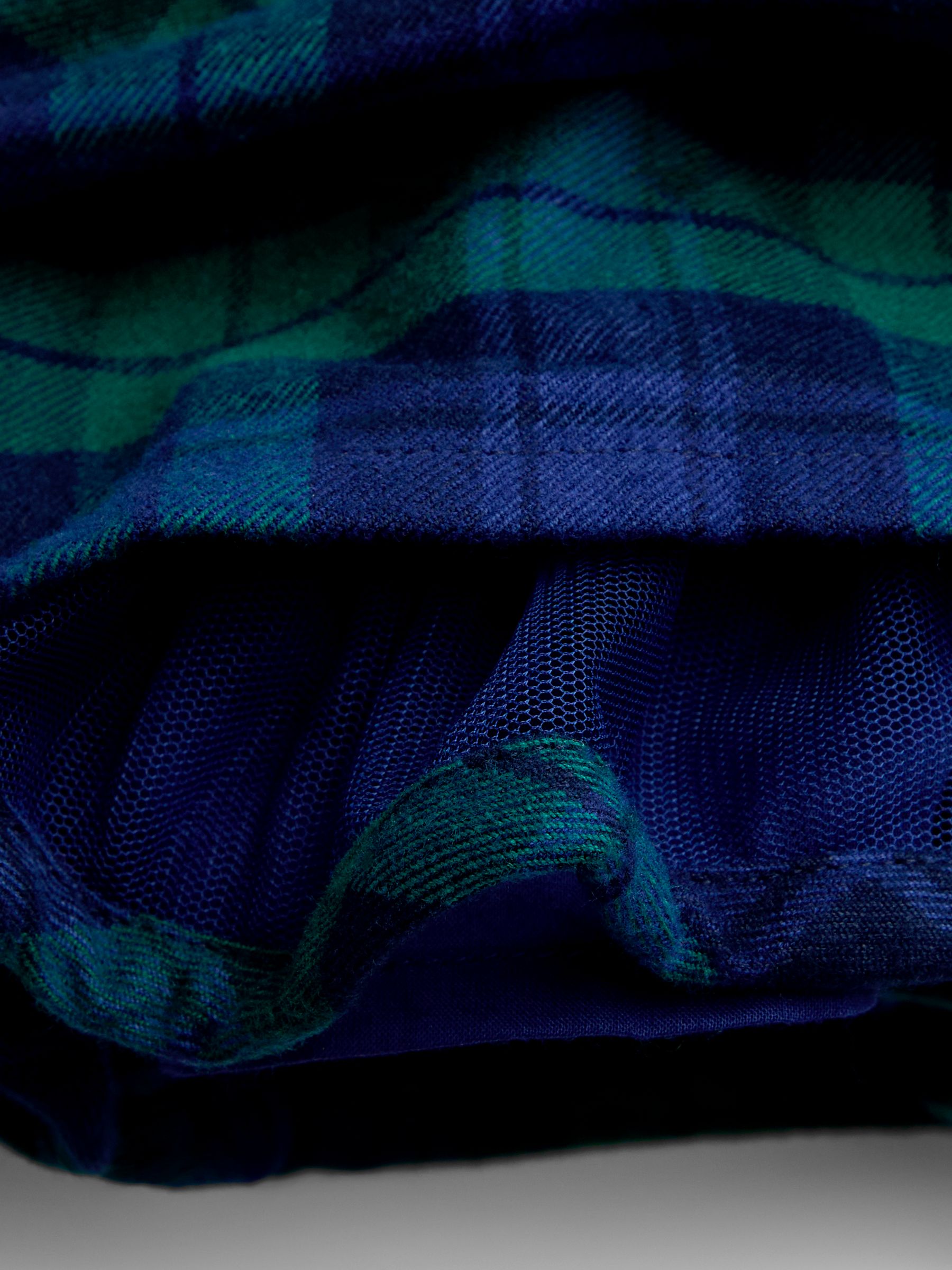 Navy Blue Tartan Skirt & Embroidered Blouse Set - Image 7 of 7 Navy Blue Tartan Skirt & Embroidered Blouse Set - Image 7 of 7