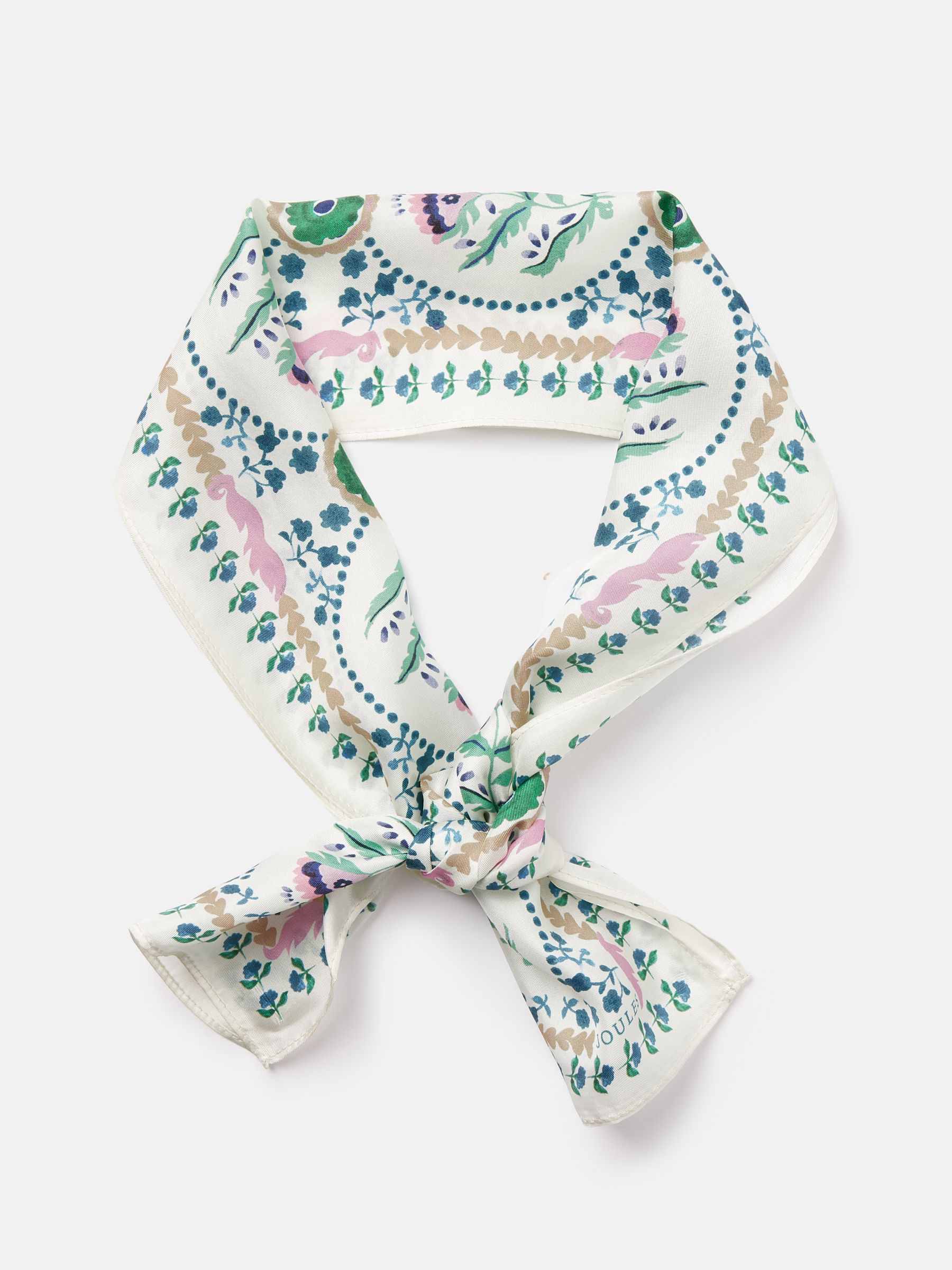 Highgrove Multi/White Skinny Printed Silk Scarf - Image 3 of 5