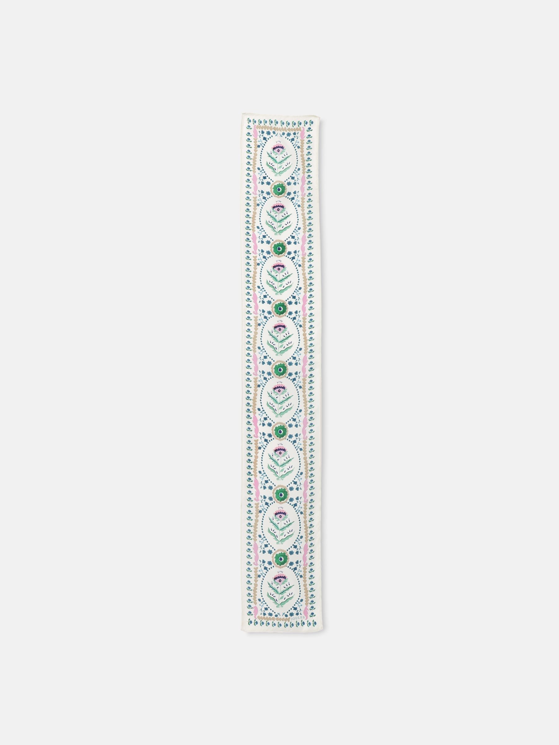 Highgrove Multi/White Skinny Printed Silk Scarf - Image 4 of 5