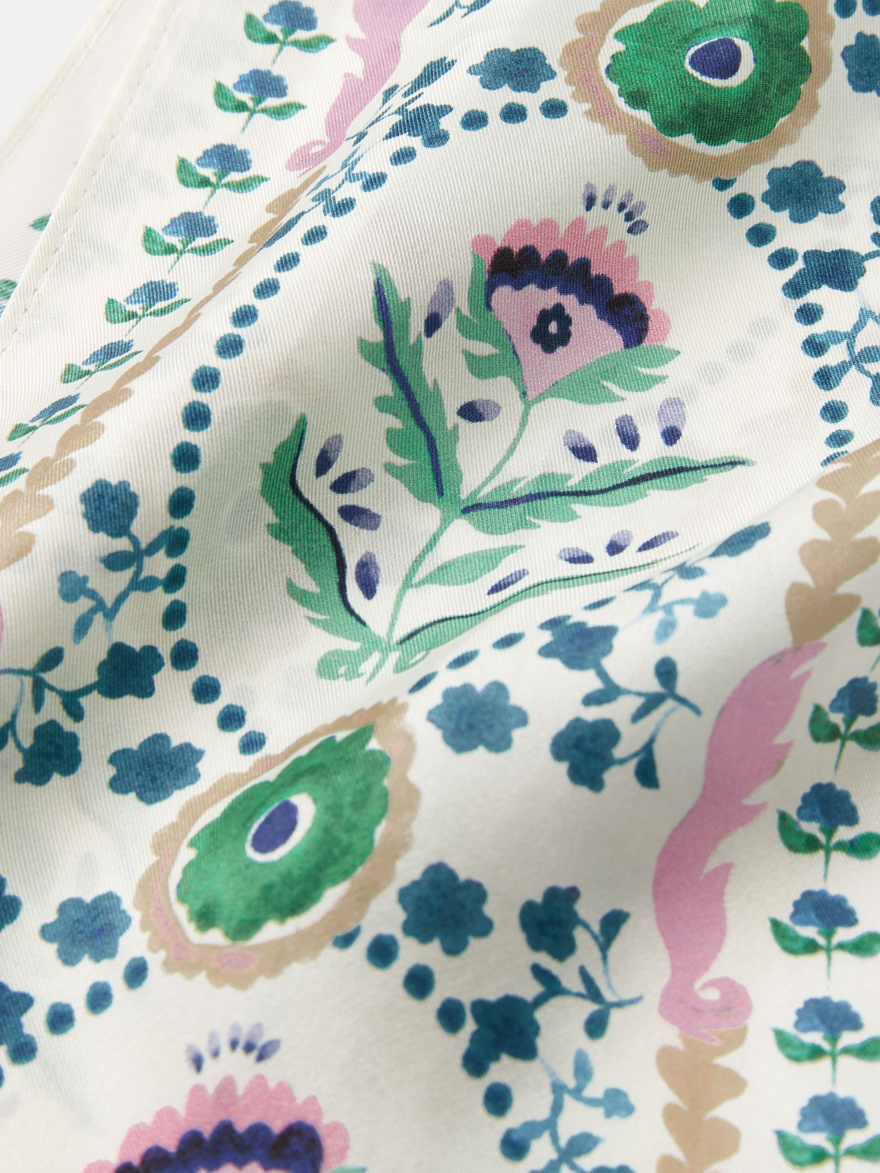 Highgrove Multi/White Skinny Printed Silk Scarf - Image 5 of 5