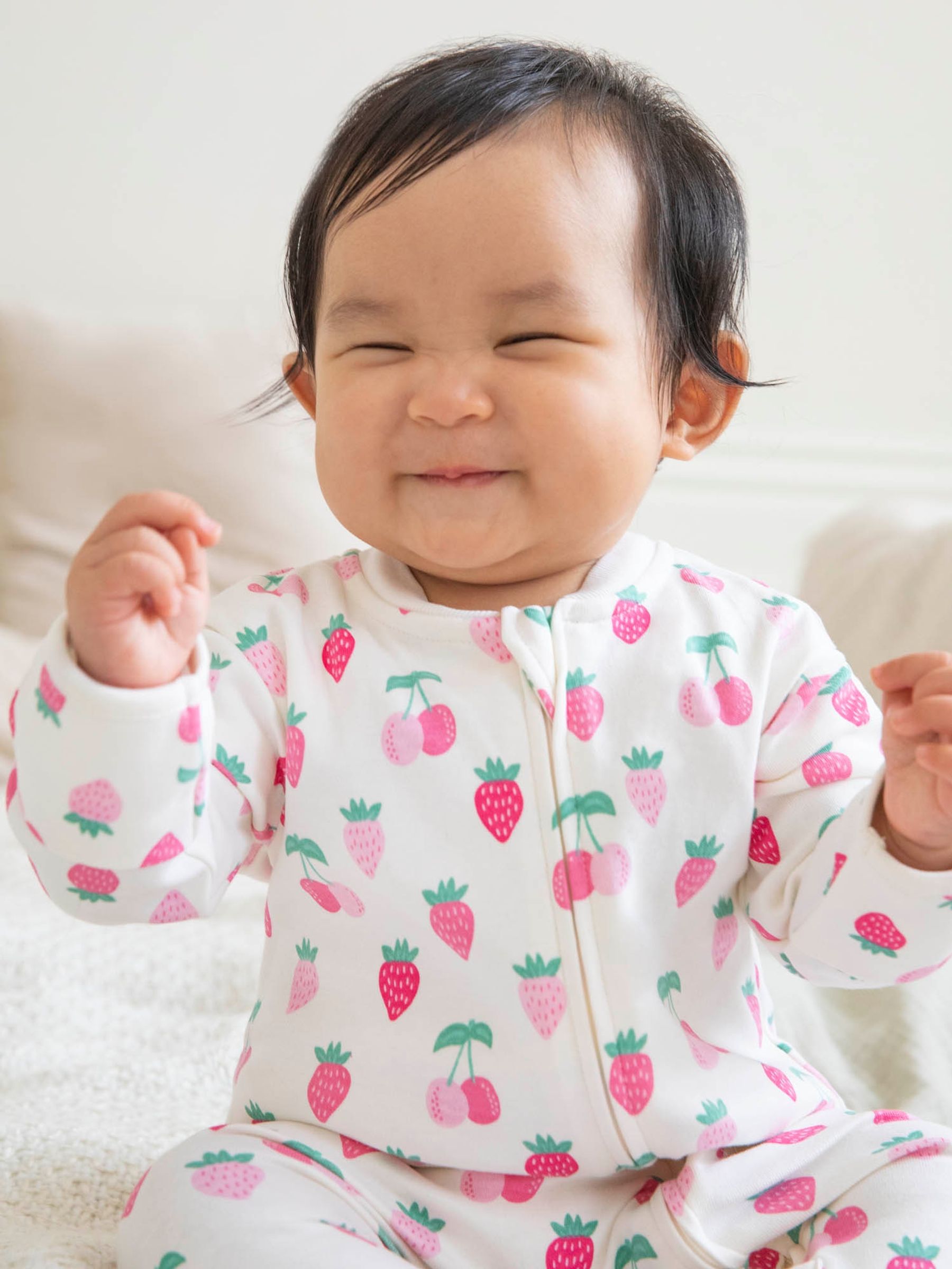 Cream Berry Print Zip Sleepsuit - Image 2 of 6
