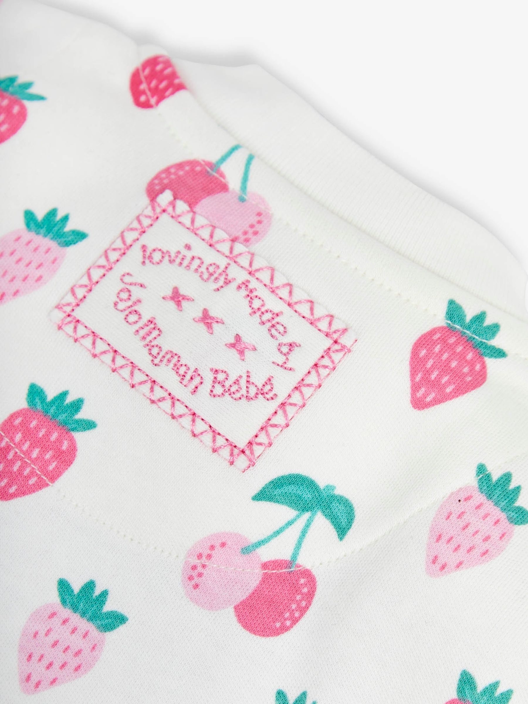 Cream Berry Print Zip Sleepsuit - Image 6 of 6