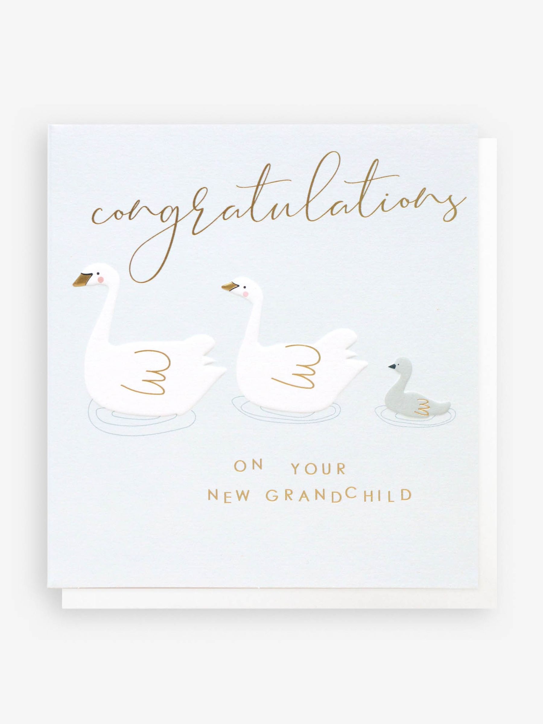 Caroline Gardner Congratulations New Grandparent Swan Card - Image 1 of 2