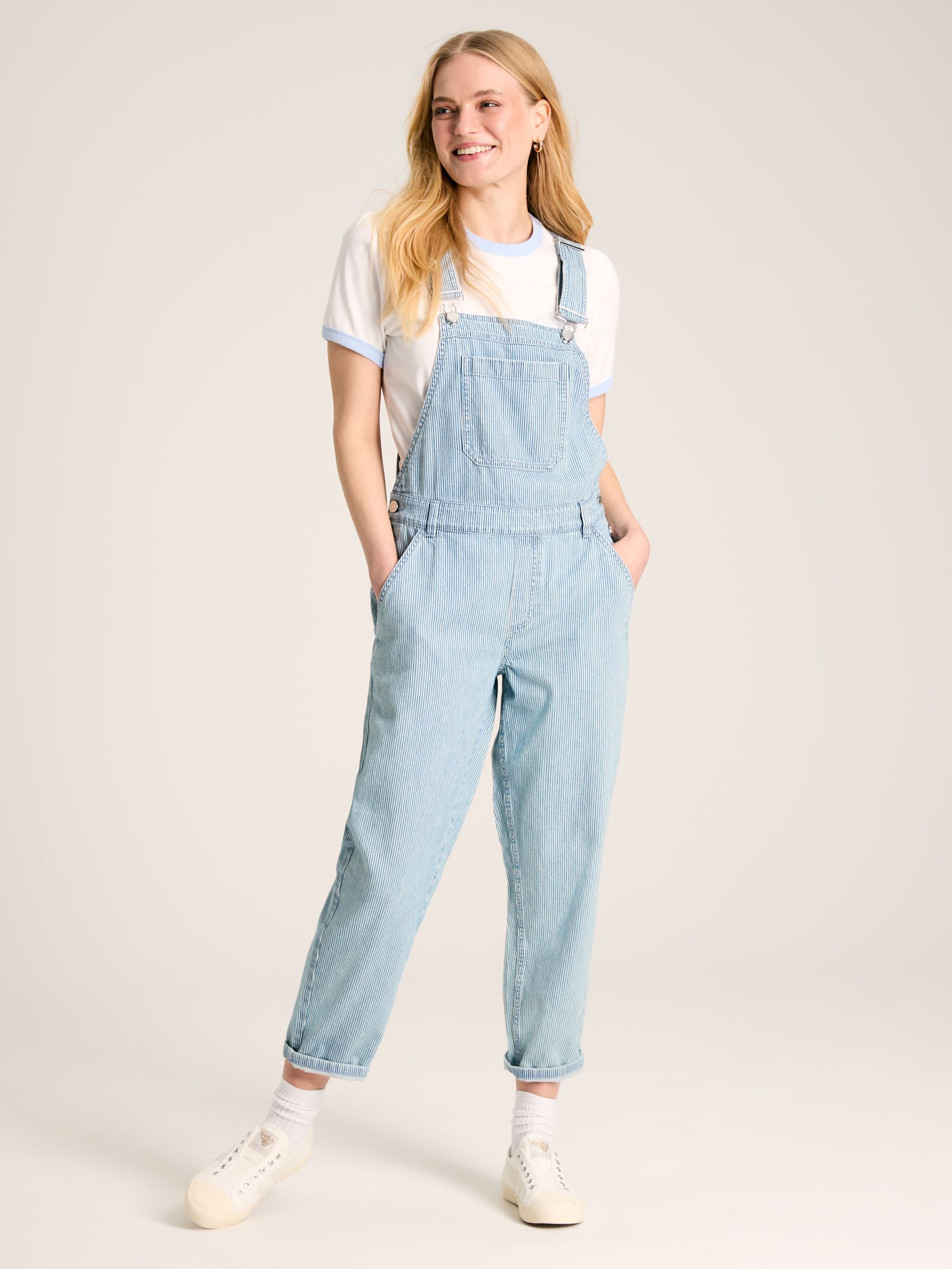 Railroad Blue & White Pinstripe Denim Dungarees - Image 1 of 7