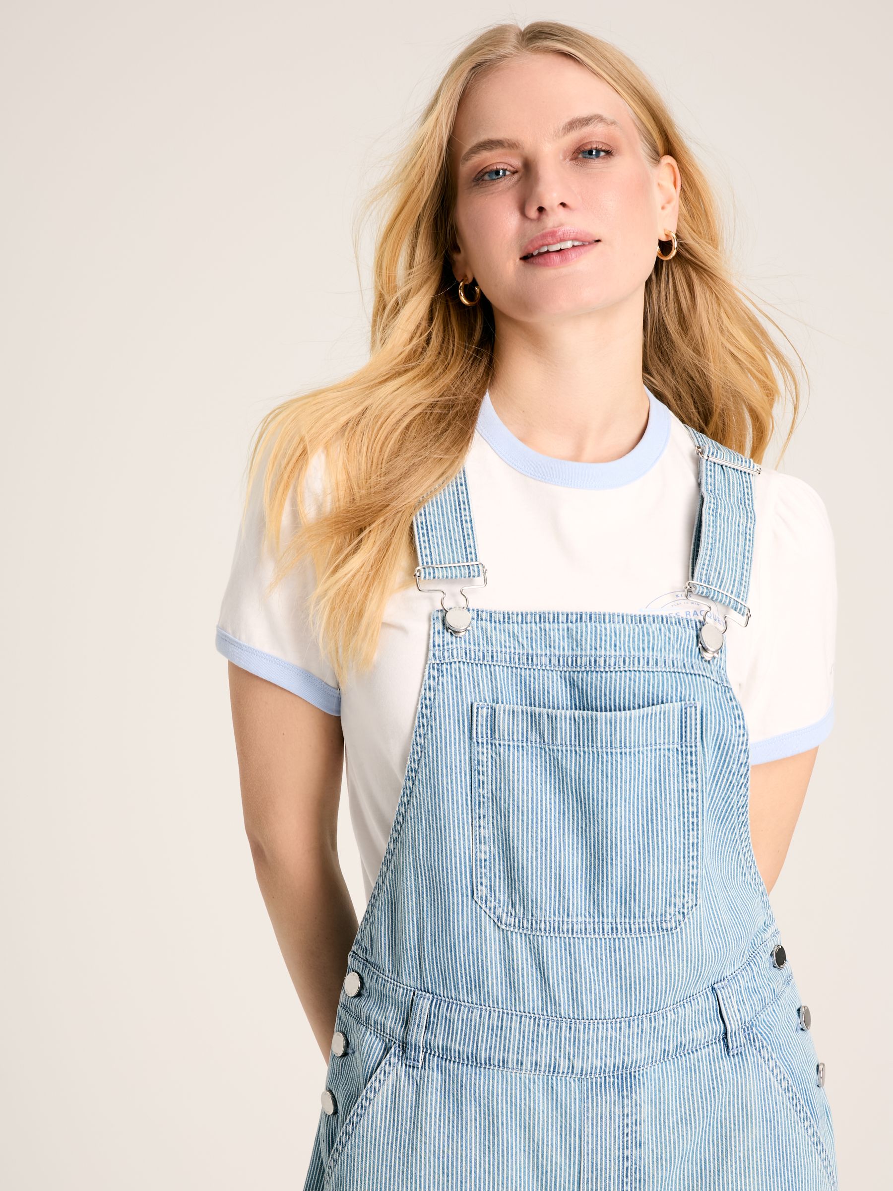 Railroad Blue & White Pinstripe Denim Dungarees - Image 3 of 7