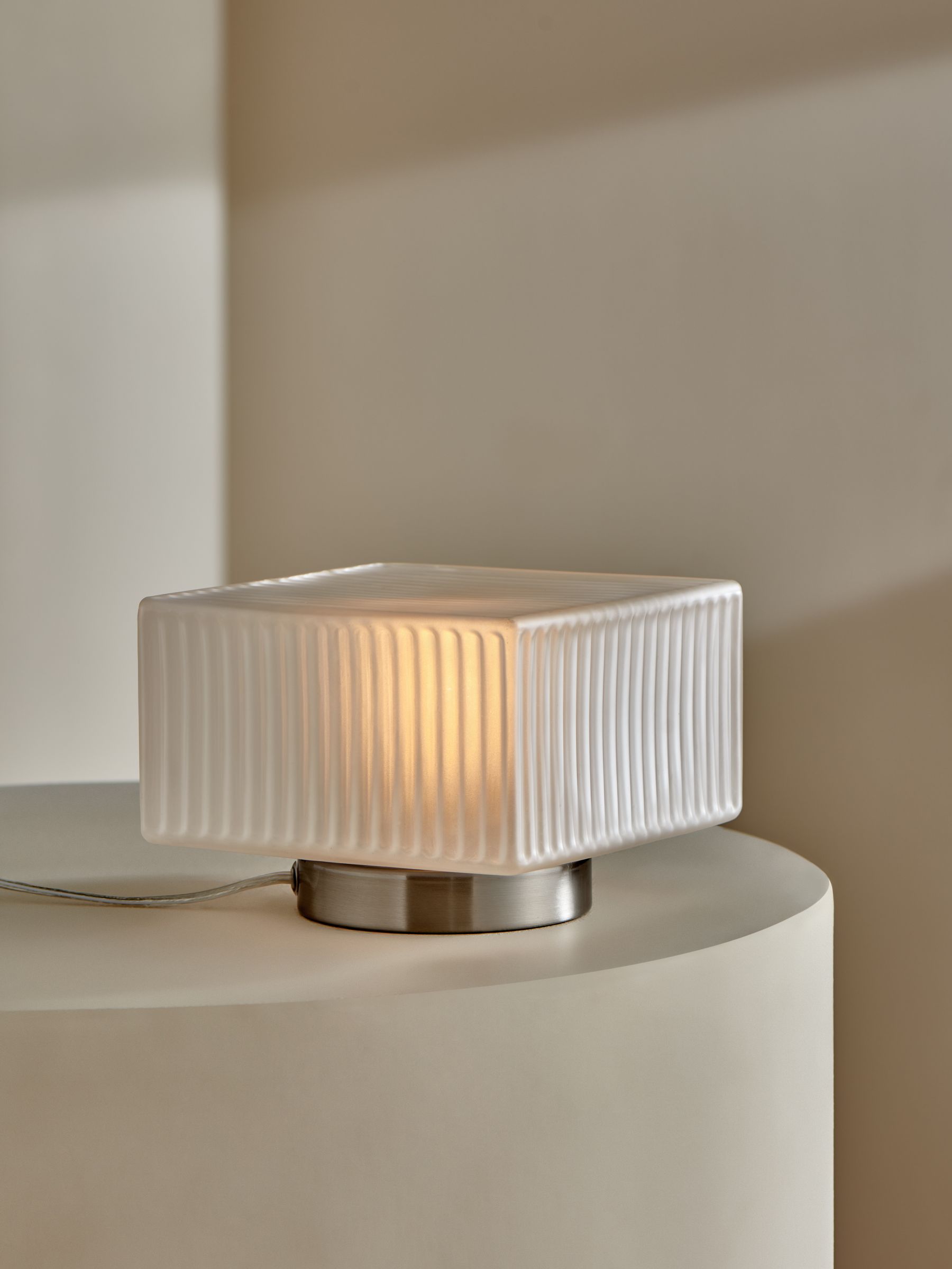 Alma Table Lamp in Silver/White - Image 2 of 4